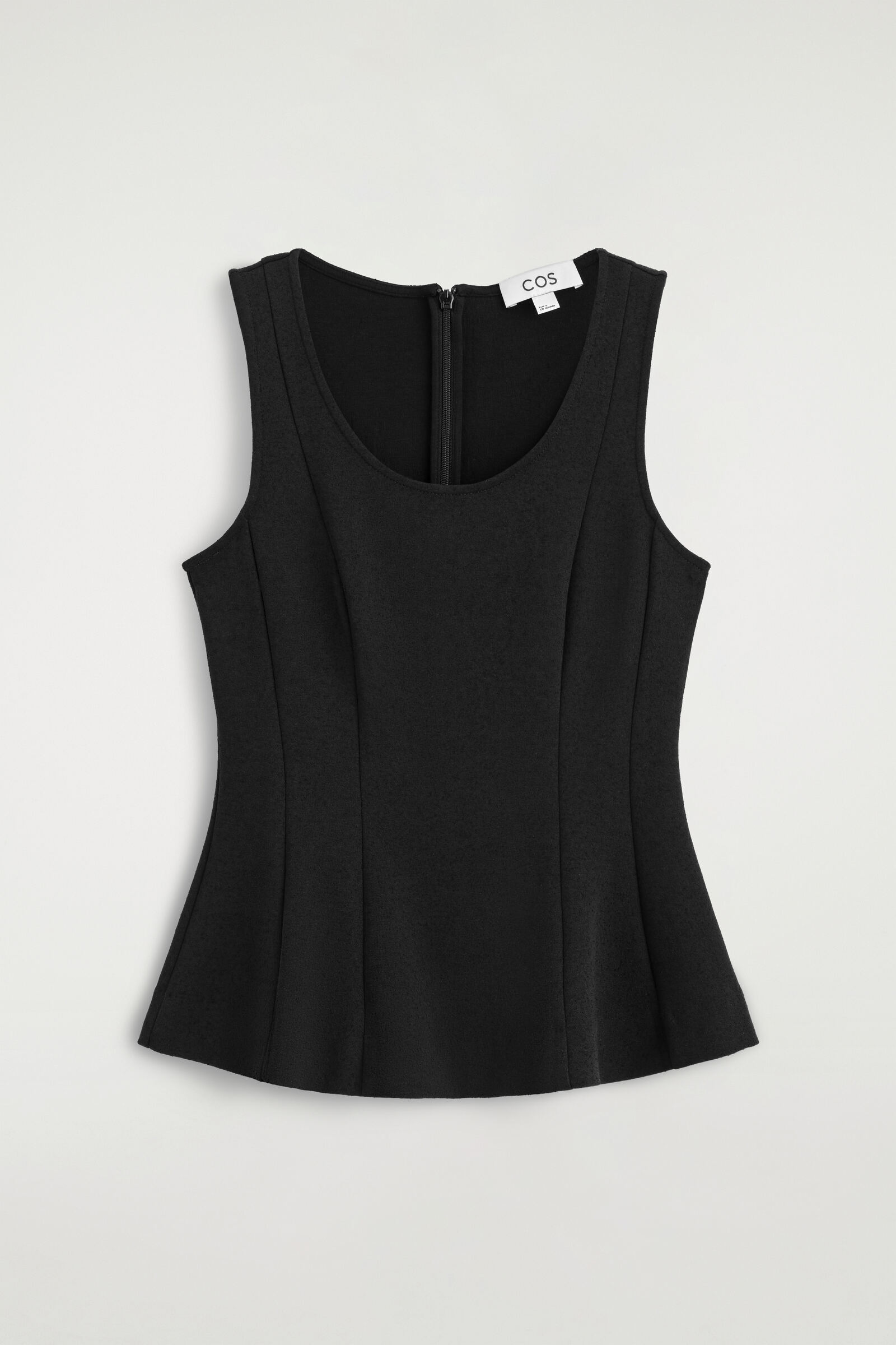 SCULPTED PANELLED JERSEY TOPBLACK