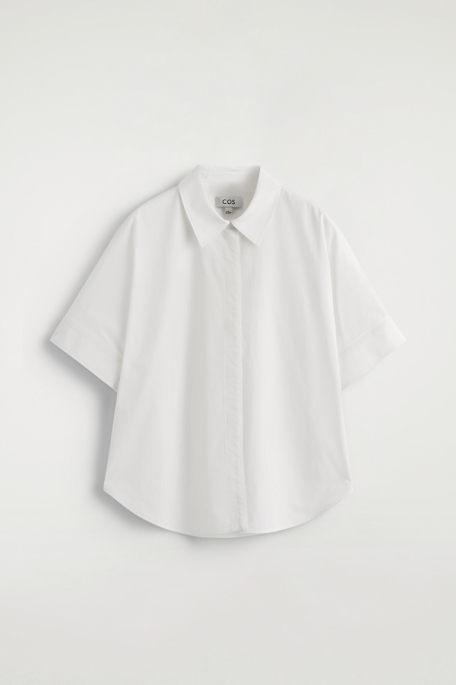 OVERSIZED SHORT-SLEEVED COTTON SHIRTWHITE