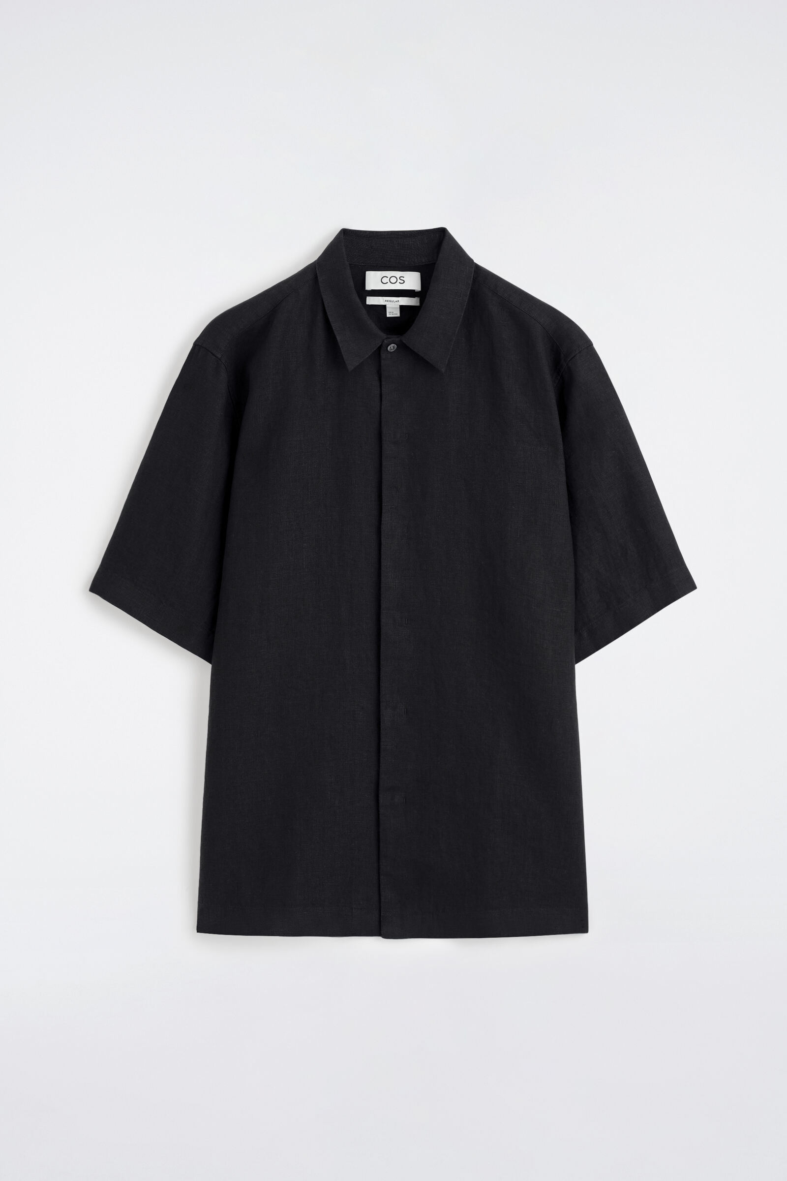 LINEN SHORT-SLEEVED SHIRTBLACK