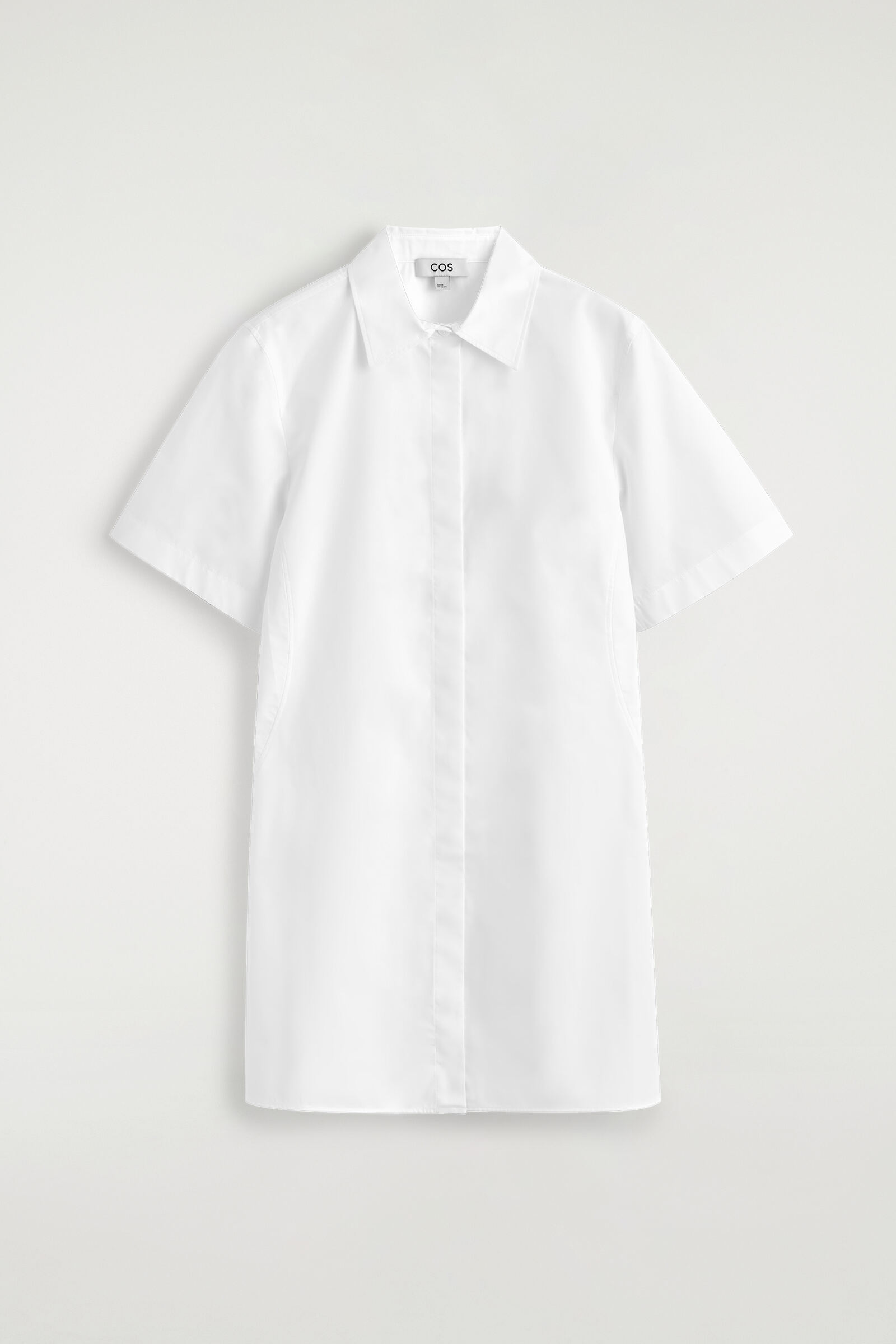 CLASSIC COTTON MINI SHIRT DRESSWHITE