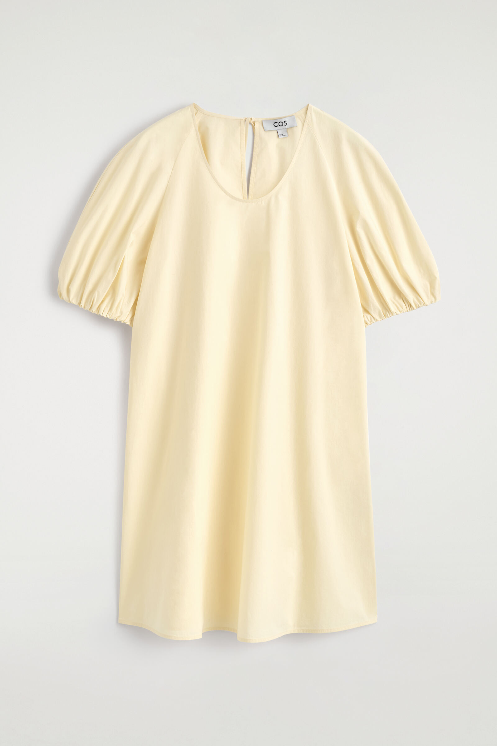 PUFF-SLEEVE COTTON MINI DRESSBUTTER YELLOW