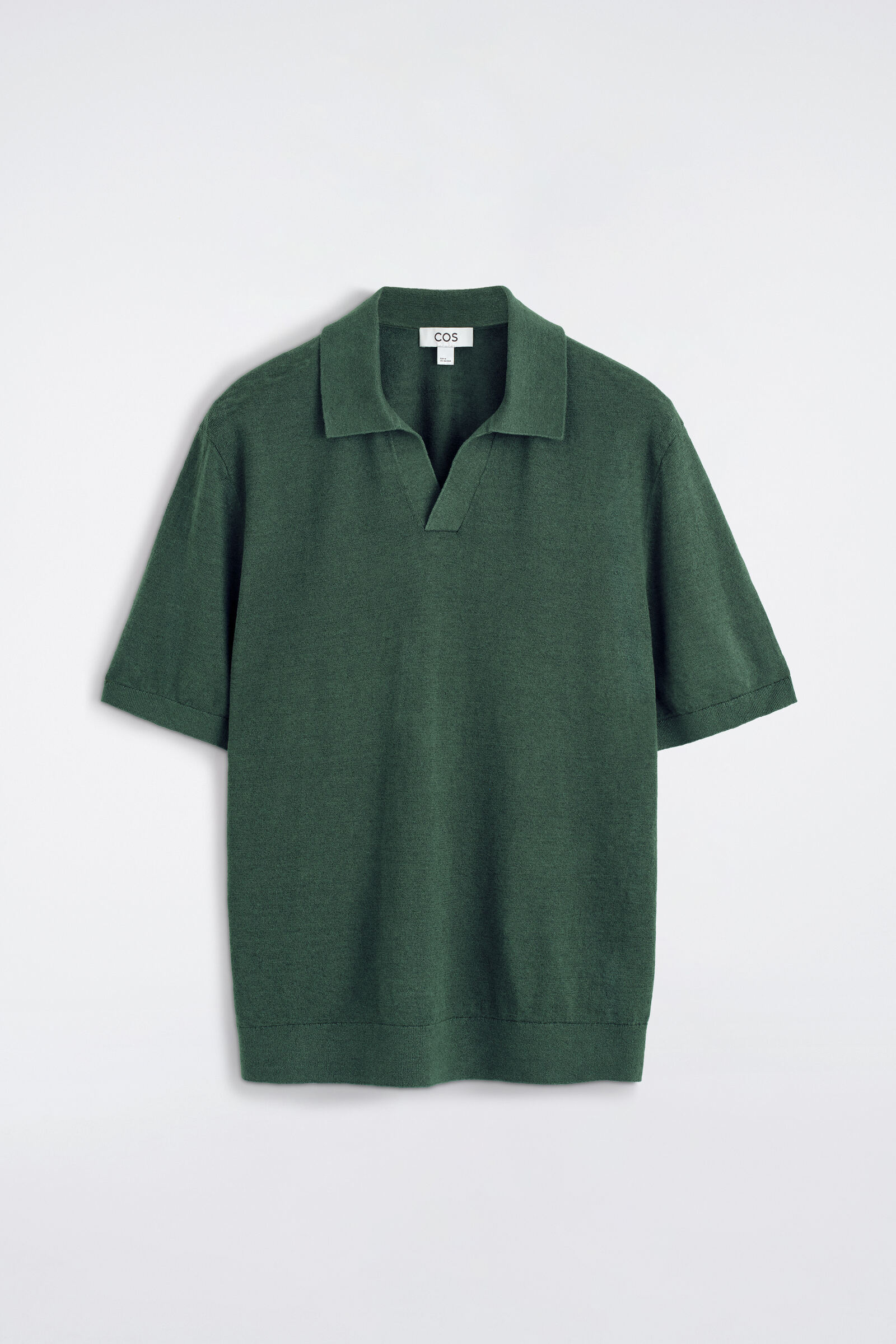 KNITTED LINEN POLO SHIRTDARK GREEN