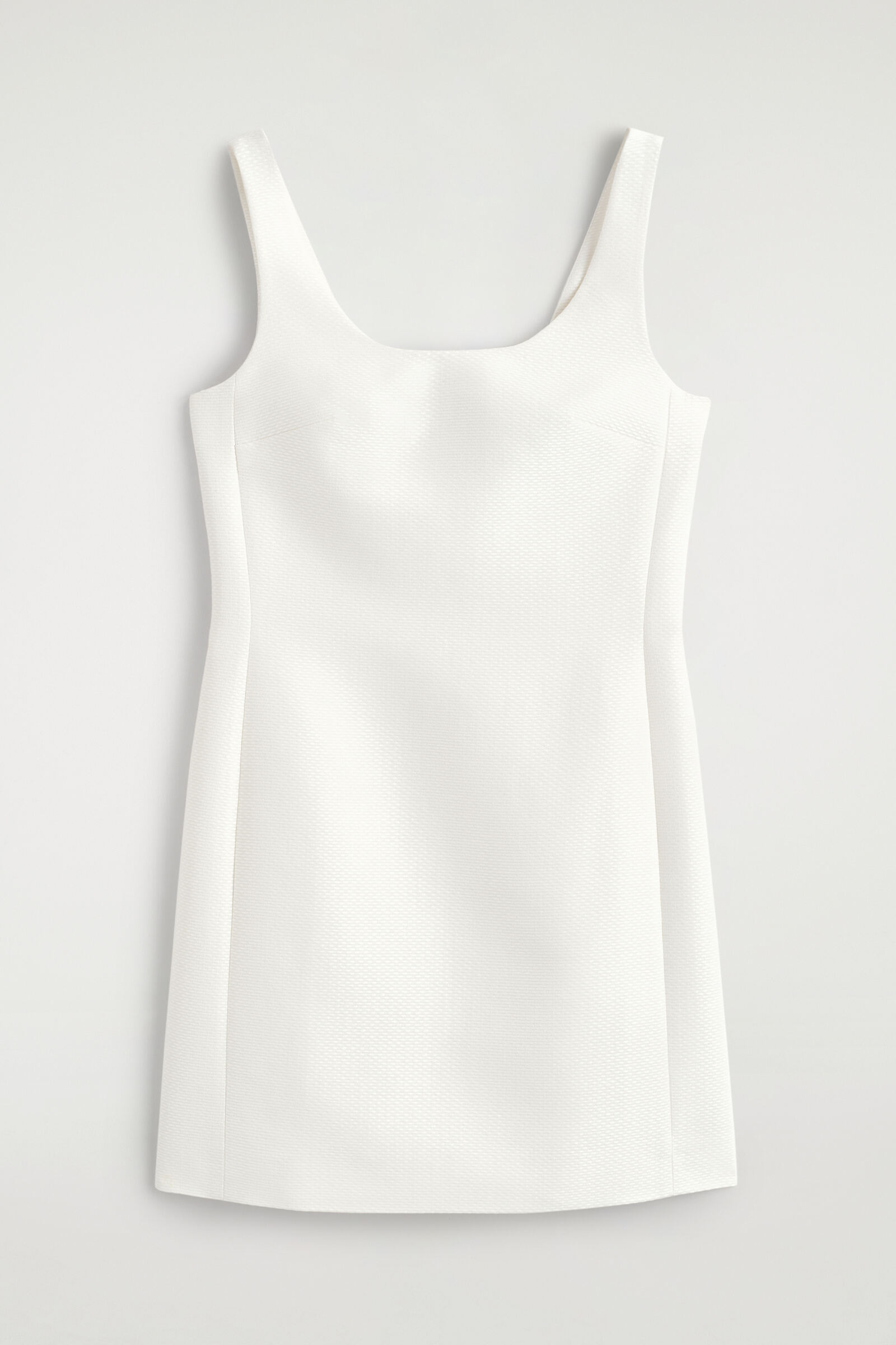 SCULPTED TEXTURED MINI DRESSWHITE