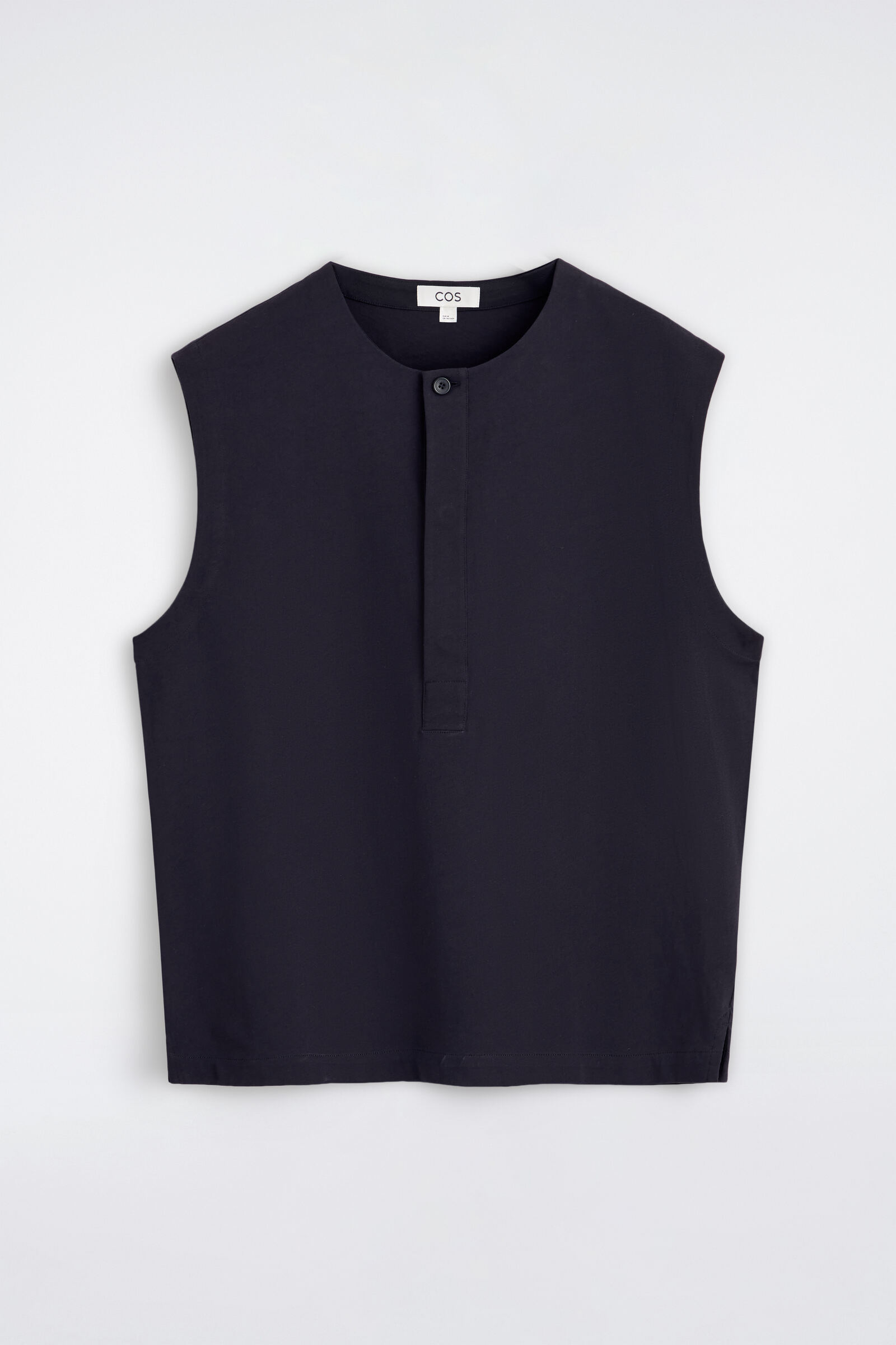 COTTON HENLEY TANK TOPNAVY