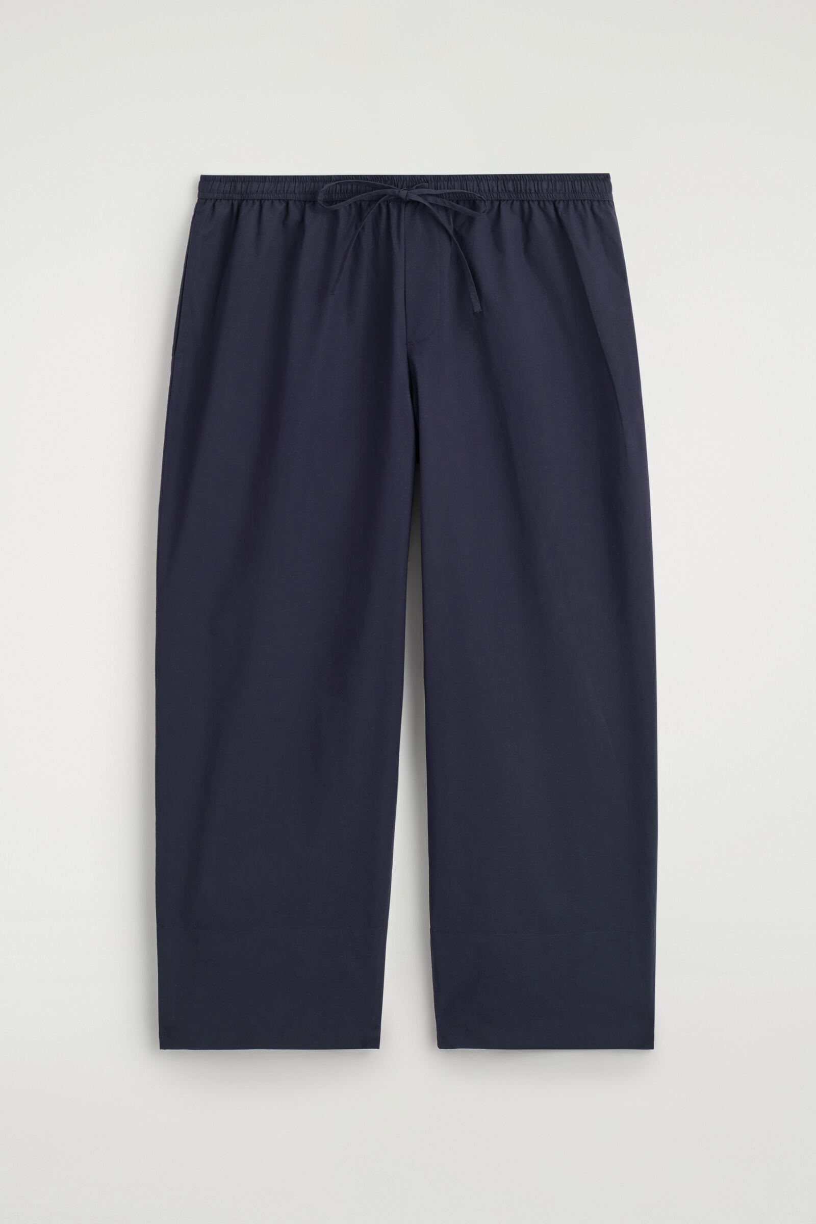 COTTON STRAIGHT-LEG DRAWSTRING TROUSERSNAVY