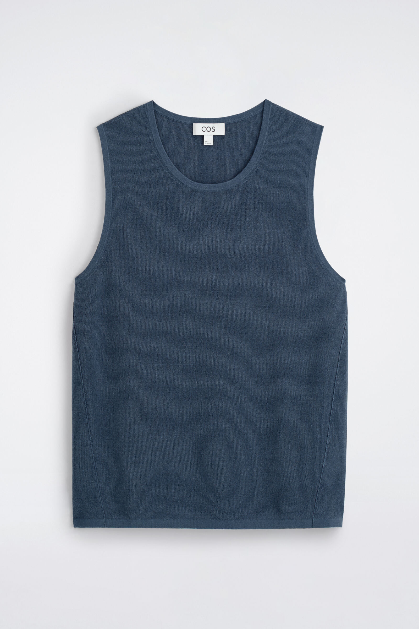 KNITTED LINEN TANK TOPDARK BLUE