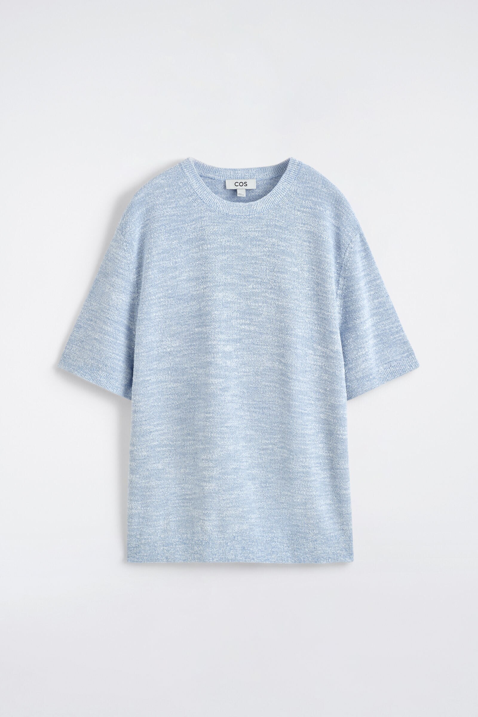 RELAXED BOUCLÉ-KNIT T-SHIRTBLUE MÉLANGE