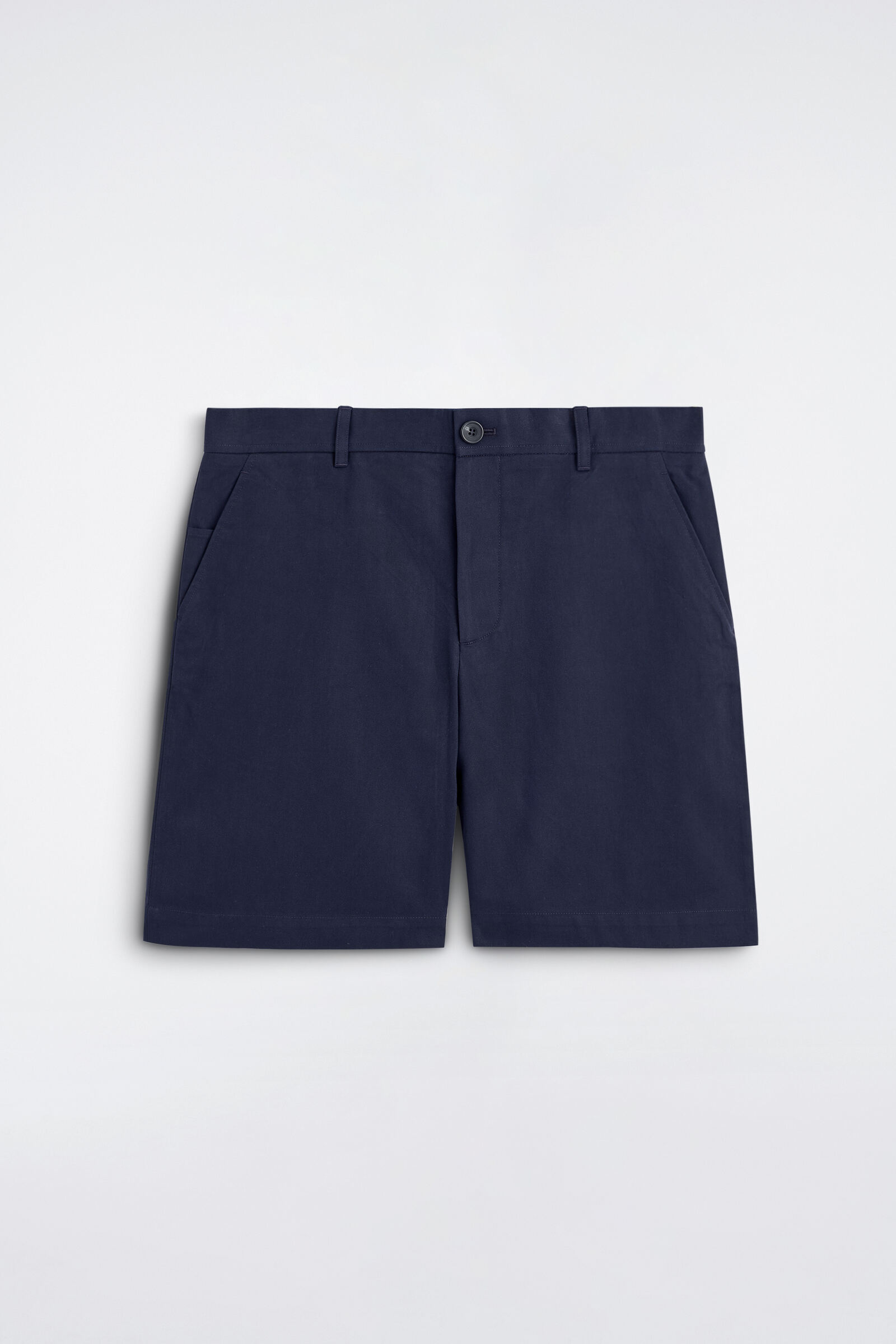 COTTON STRAIGHT-LEG CHINO SHORTSNAVY