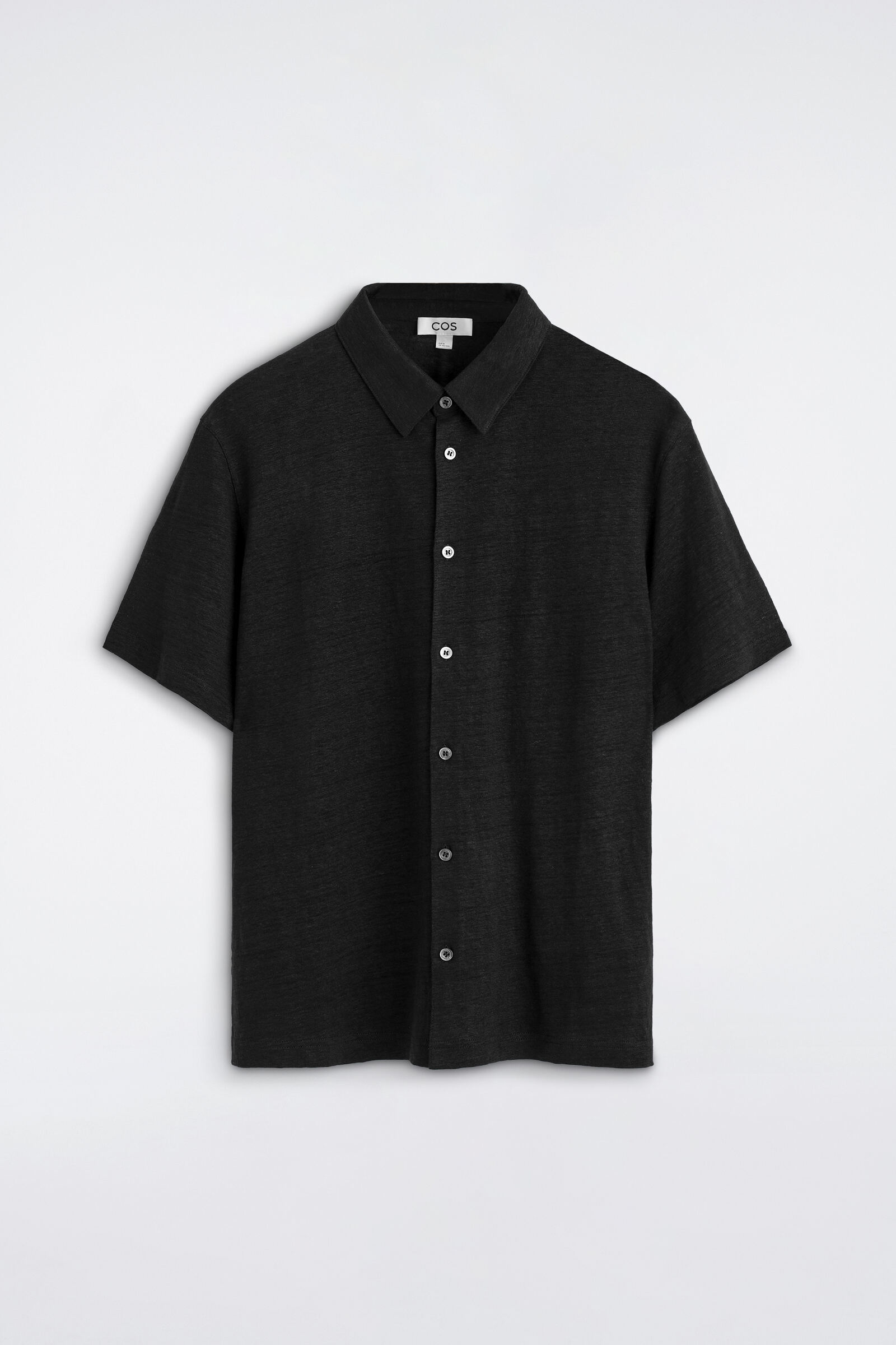 LINEN-JERSEY SHORT-SLEEVED SHIRTBLACK