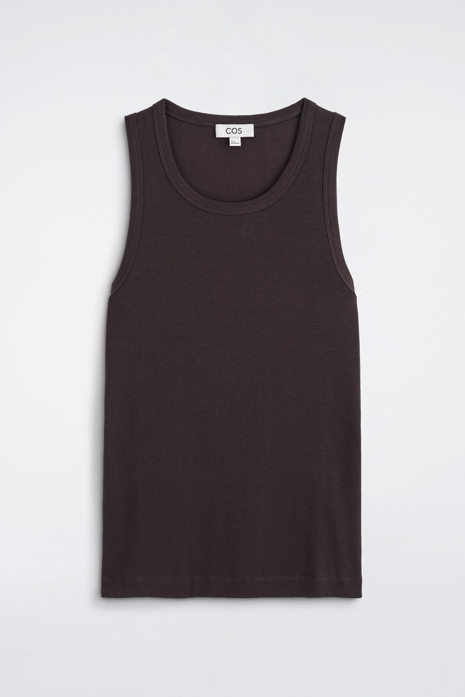 SLIM RIBBED COTTON TANK TOPDARK BROWN