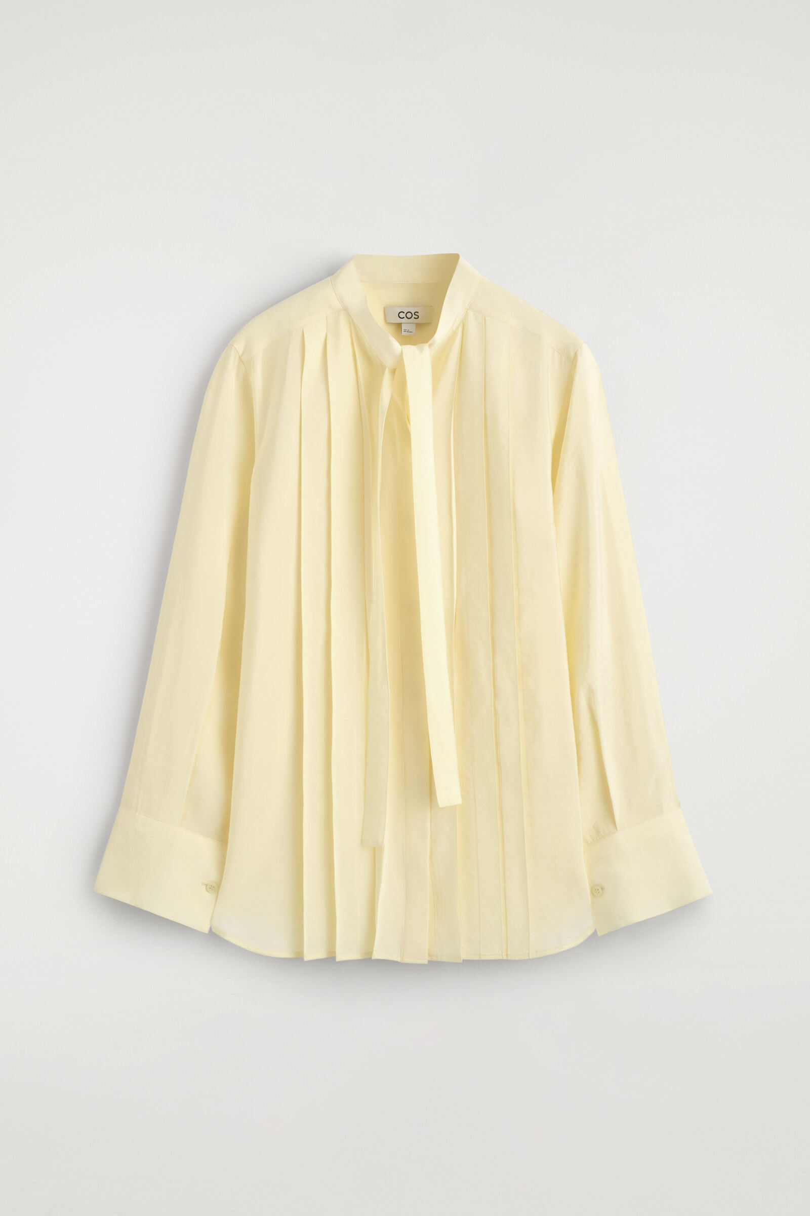 PLEATED BOW-DETAIL BLOUSEBUTTER YELLOW