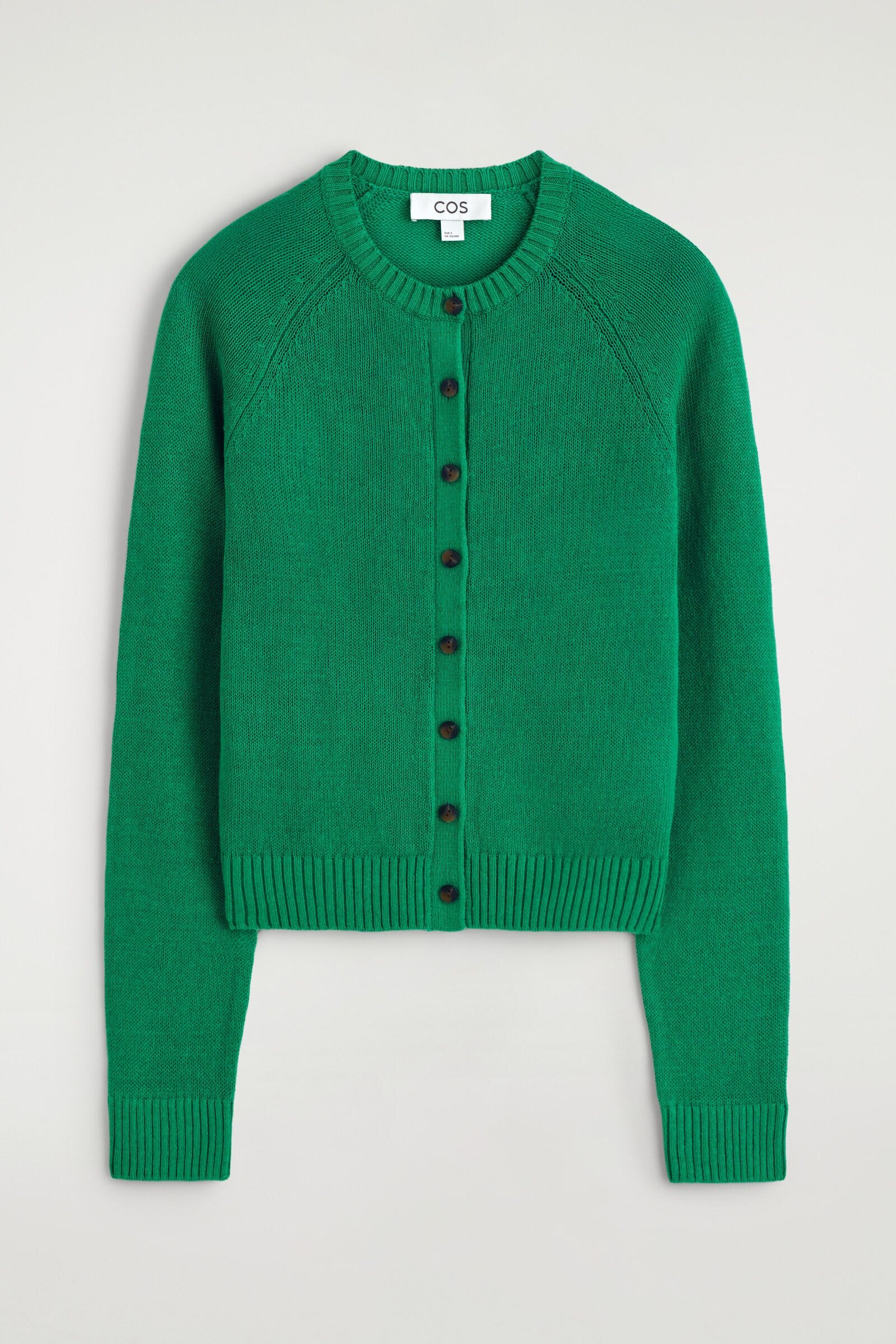 KNITTED LINEN CARDIGANGREEN