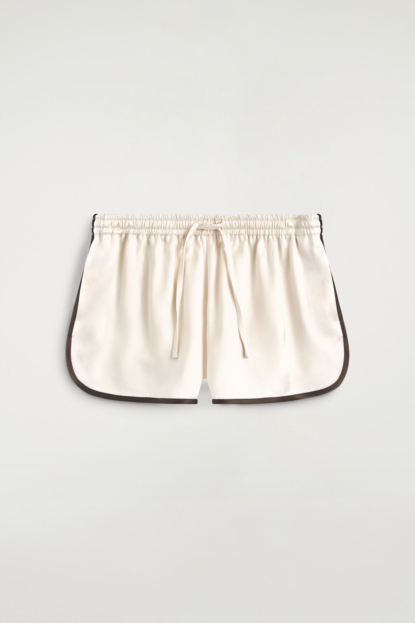 SATIN TRACK SHORTSIVORY / BURGUNDY