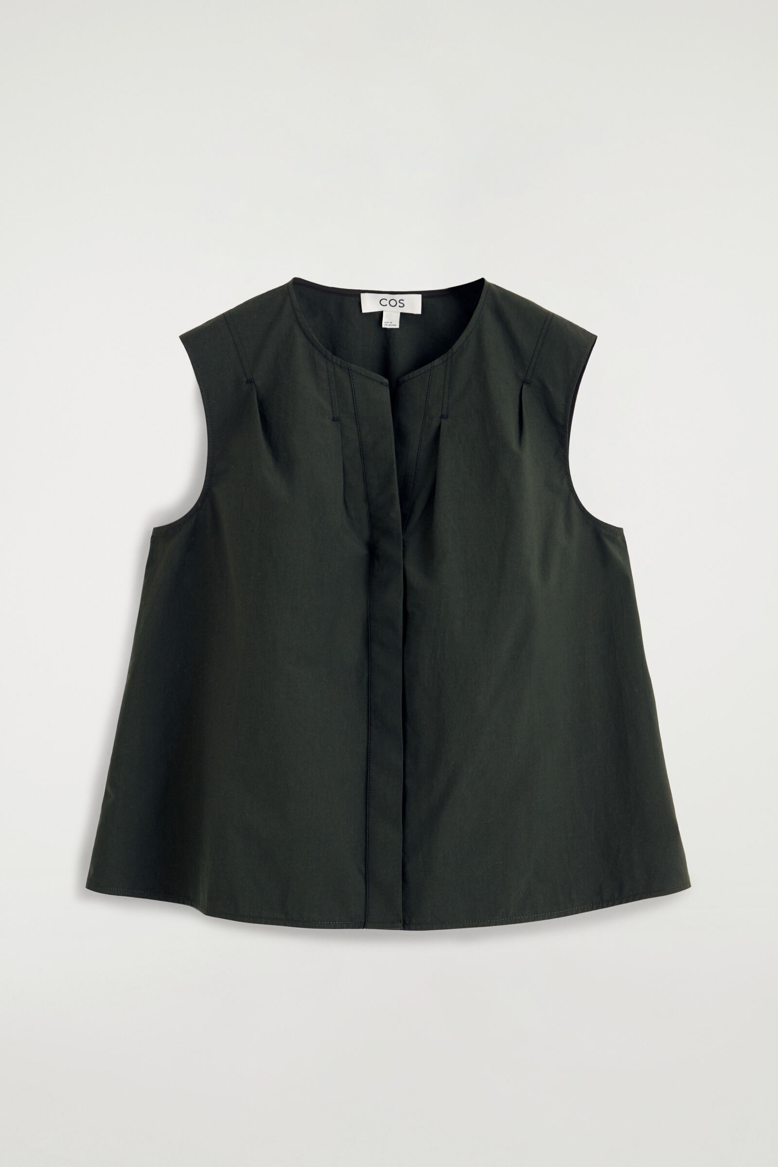 PLEATED SLEEVELESS TOPDARK GREEN