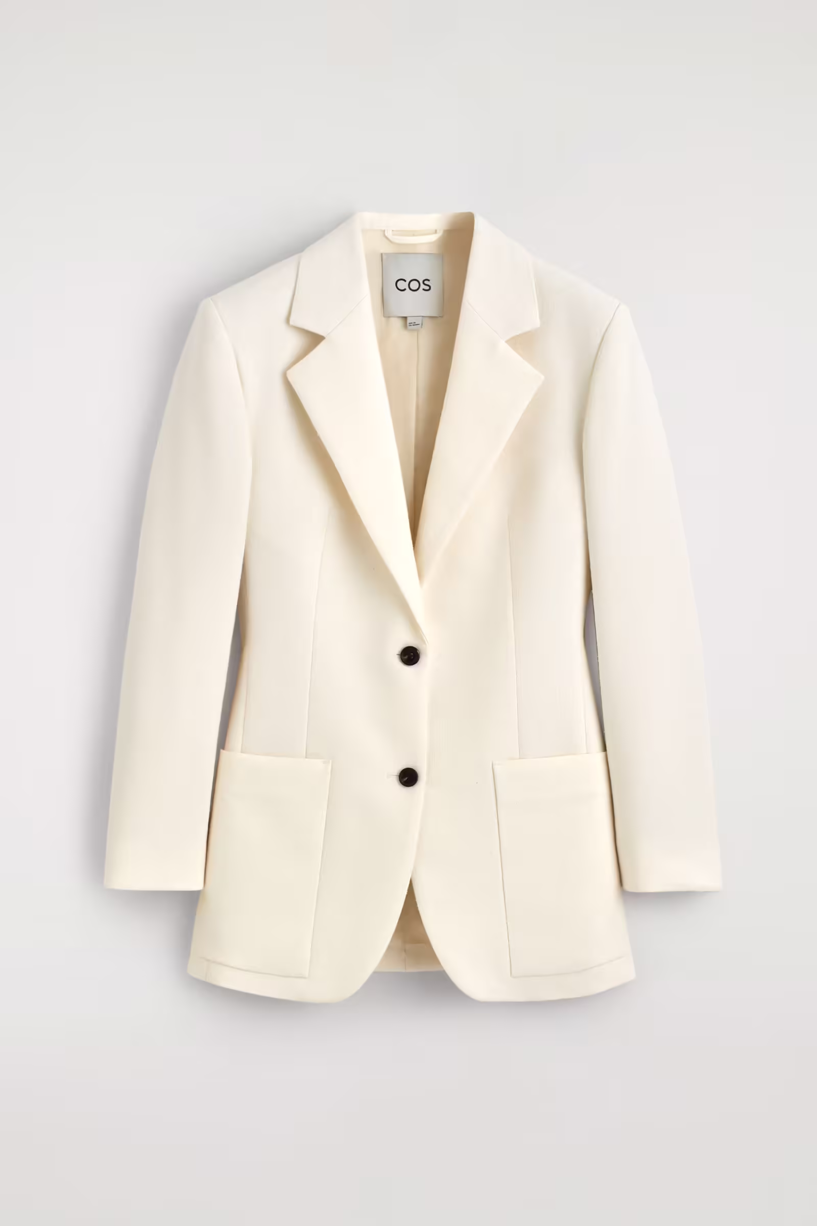 SINGLE-BREASTED BOUCLÉ BLAZERWHITE
