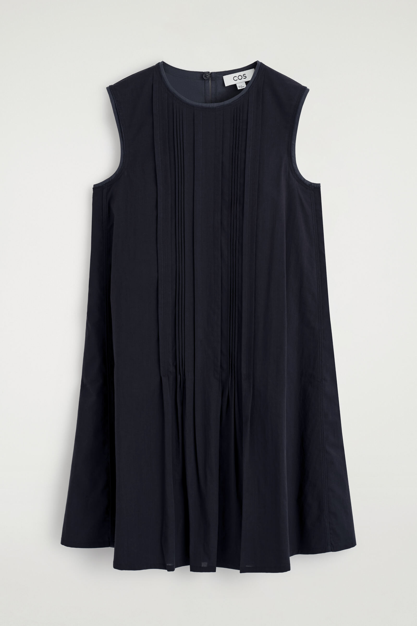 LAYERED PINTUCKED MINI DRESSNAVY
