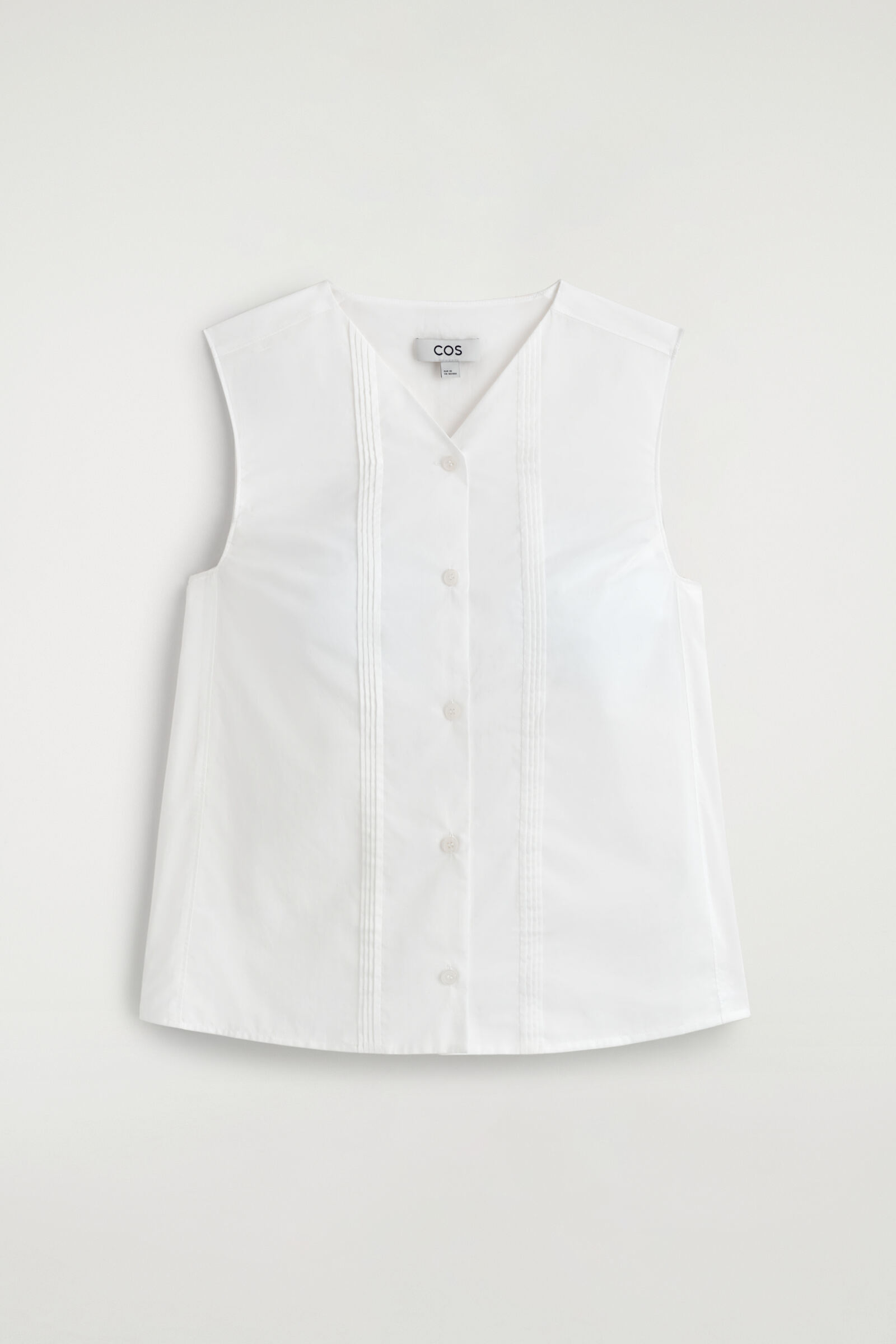 PINTUCKED COTTON WAISTCOATWHITE