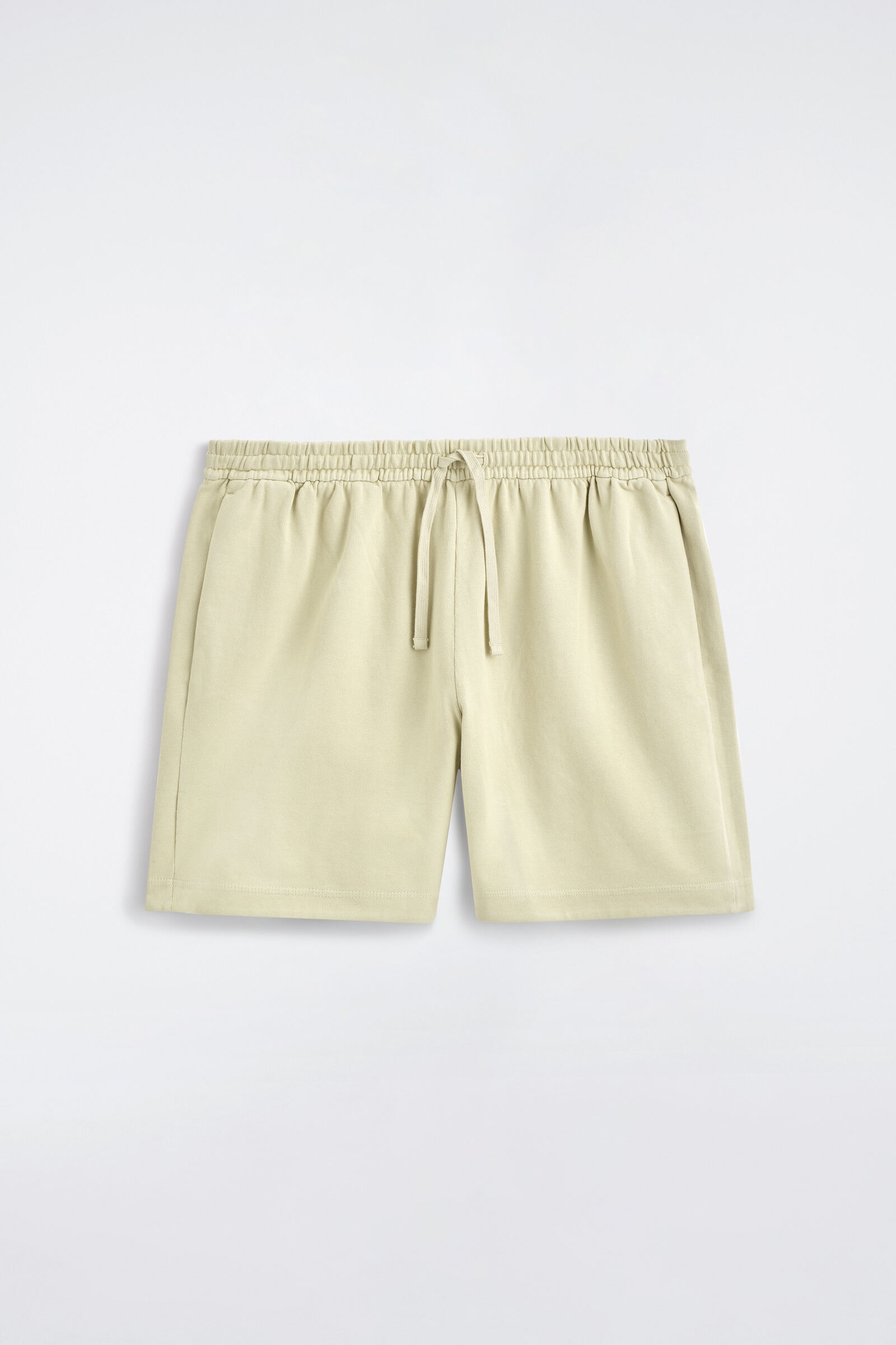 GARMENT-WASHED COTTON-JERSEY SHORTSWASHED GREEN