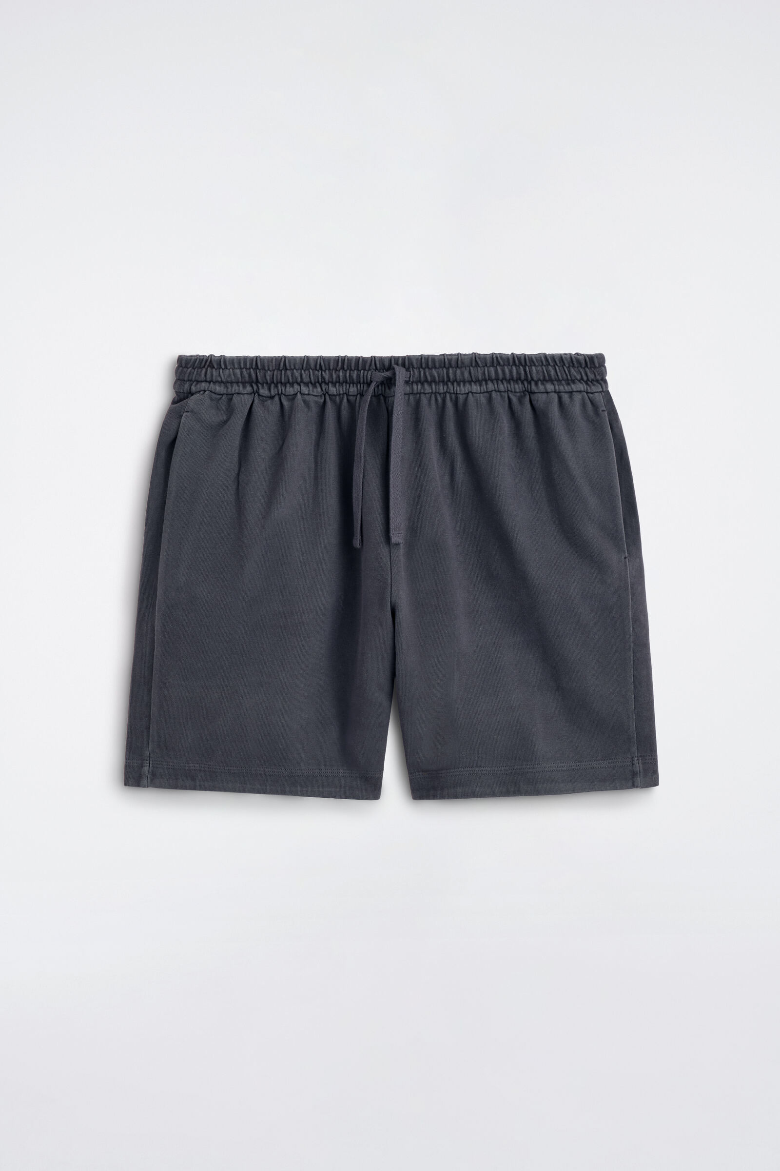 GARMENT-WASHED COTTON-JERSEY SHORTSCHARCOAL