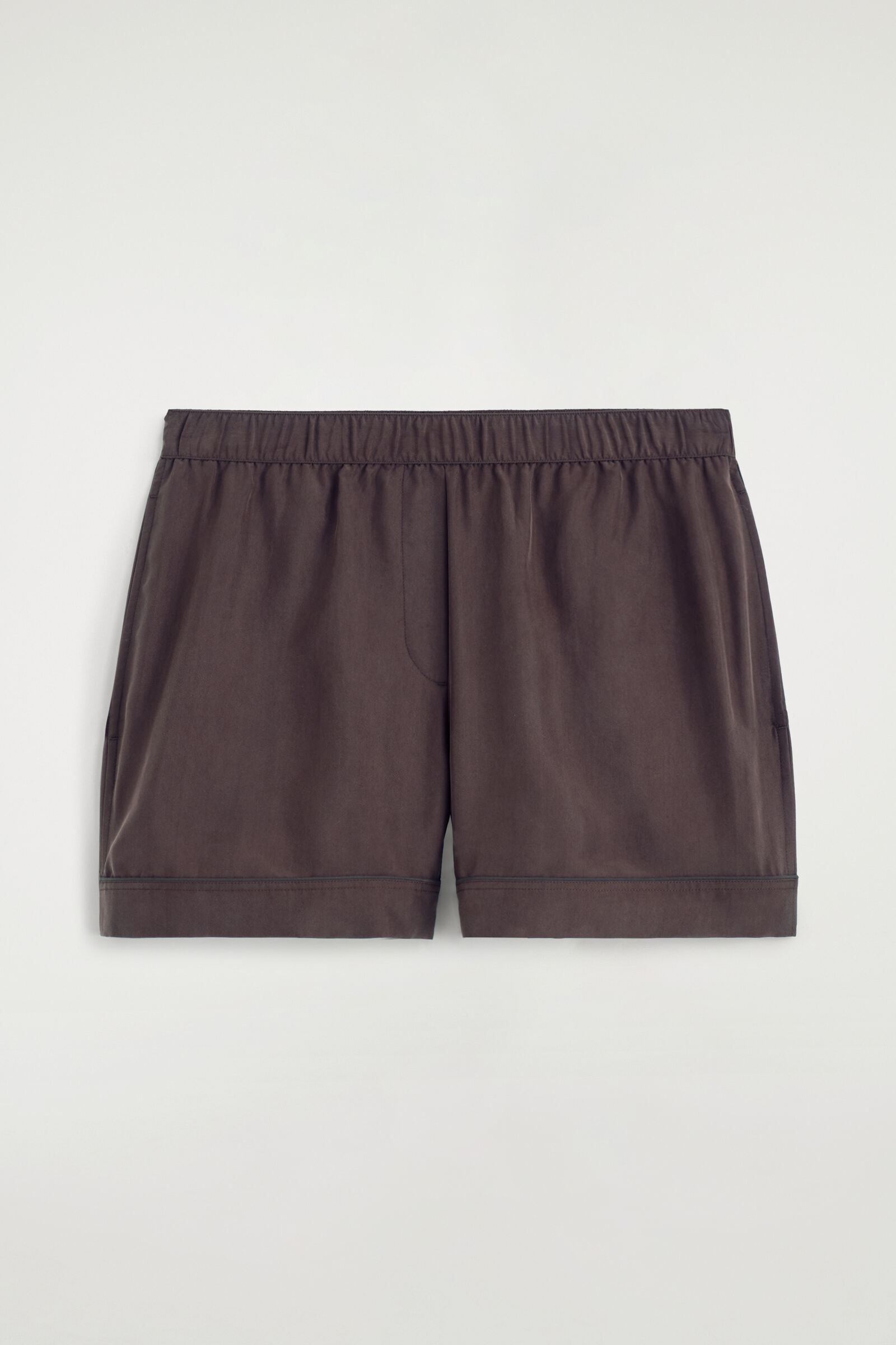 SILK ELASTICATED SHORTSBROWN