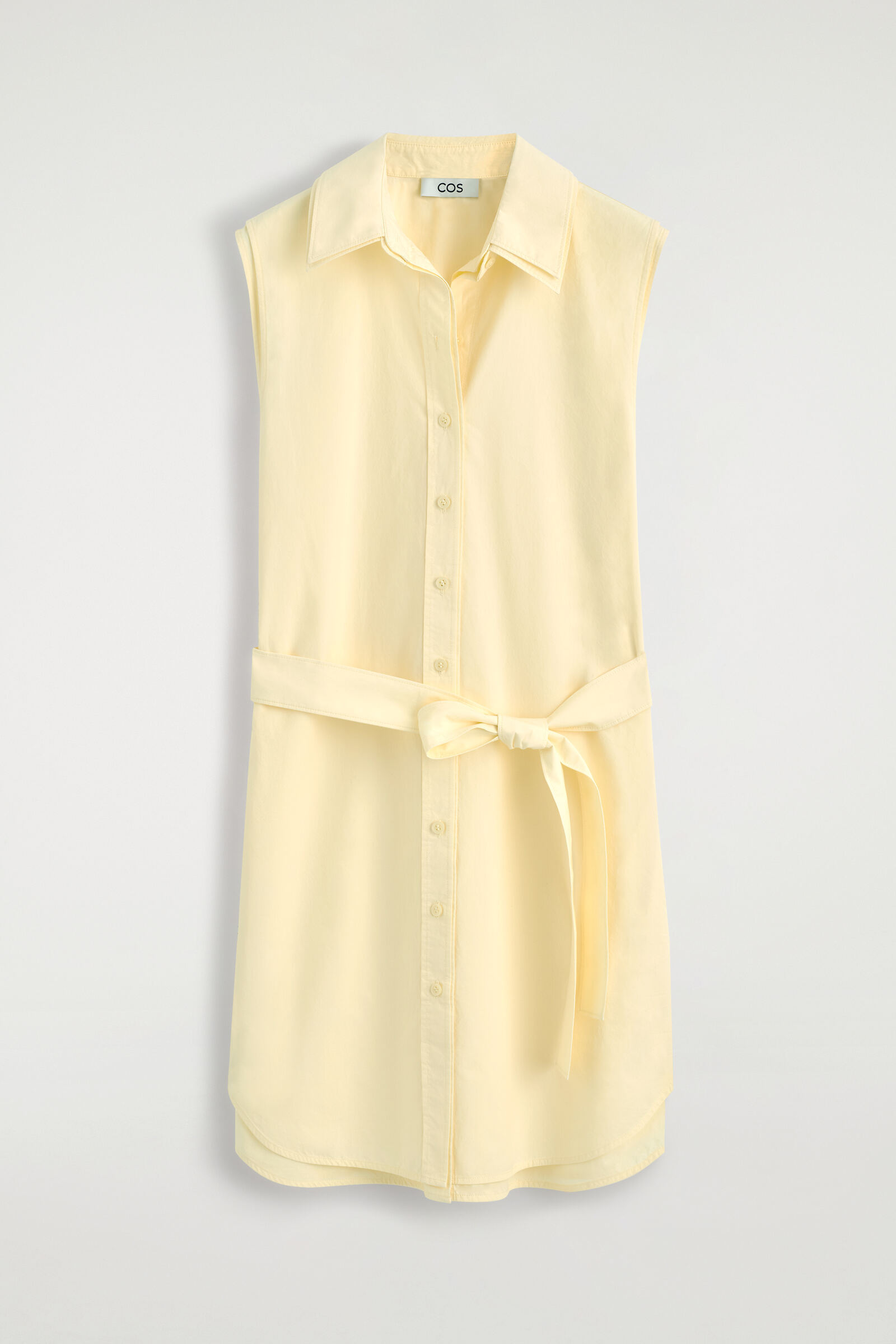 LAYERED SLEEVELESS MINI SHIRT DRESSYELLOW