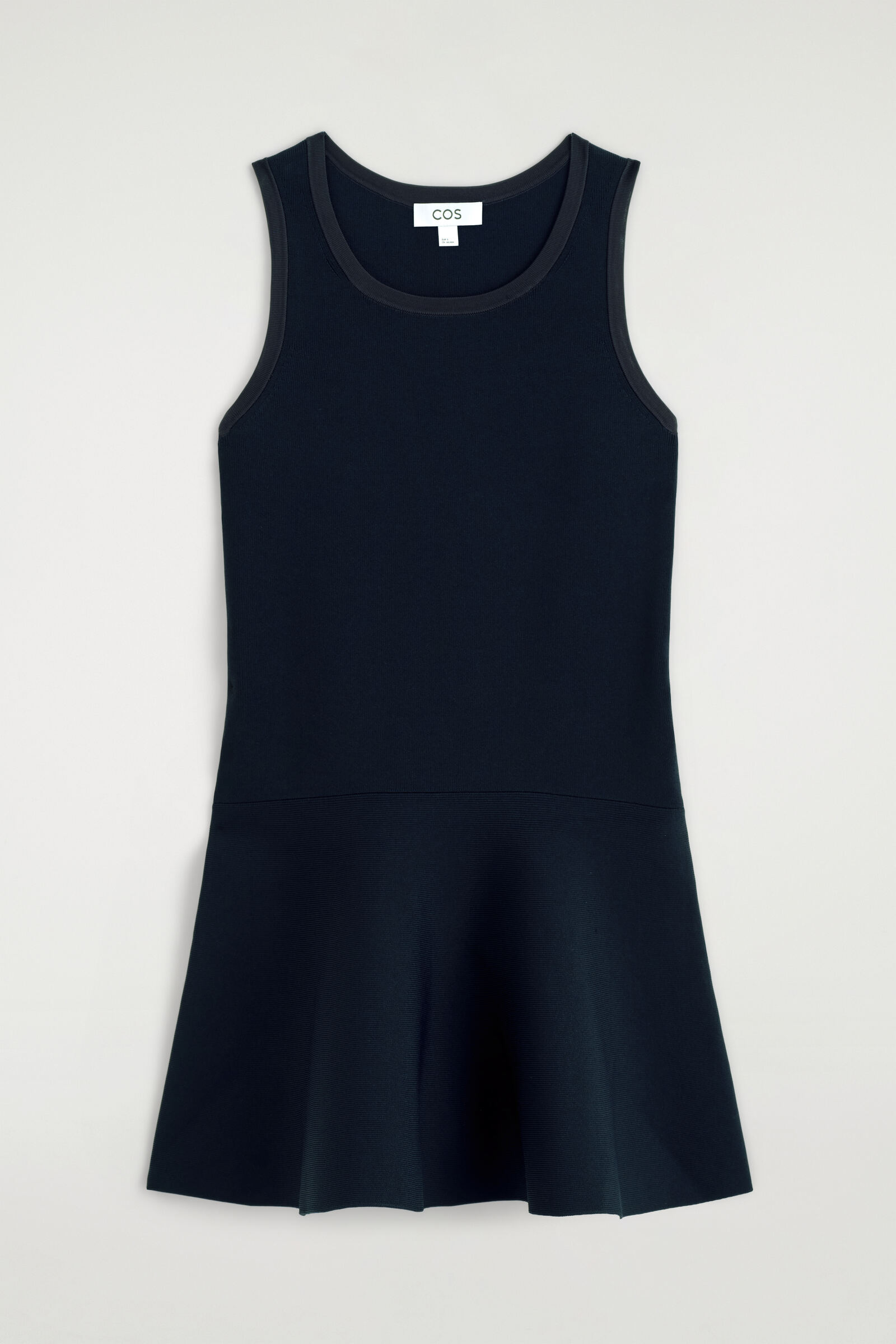 FLARED KNITTED MINI DRESSNAVY