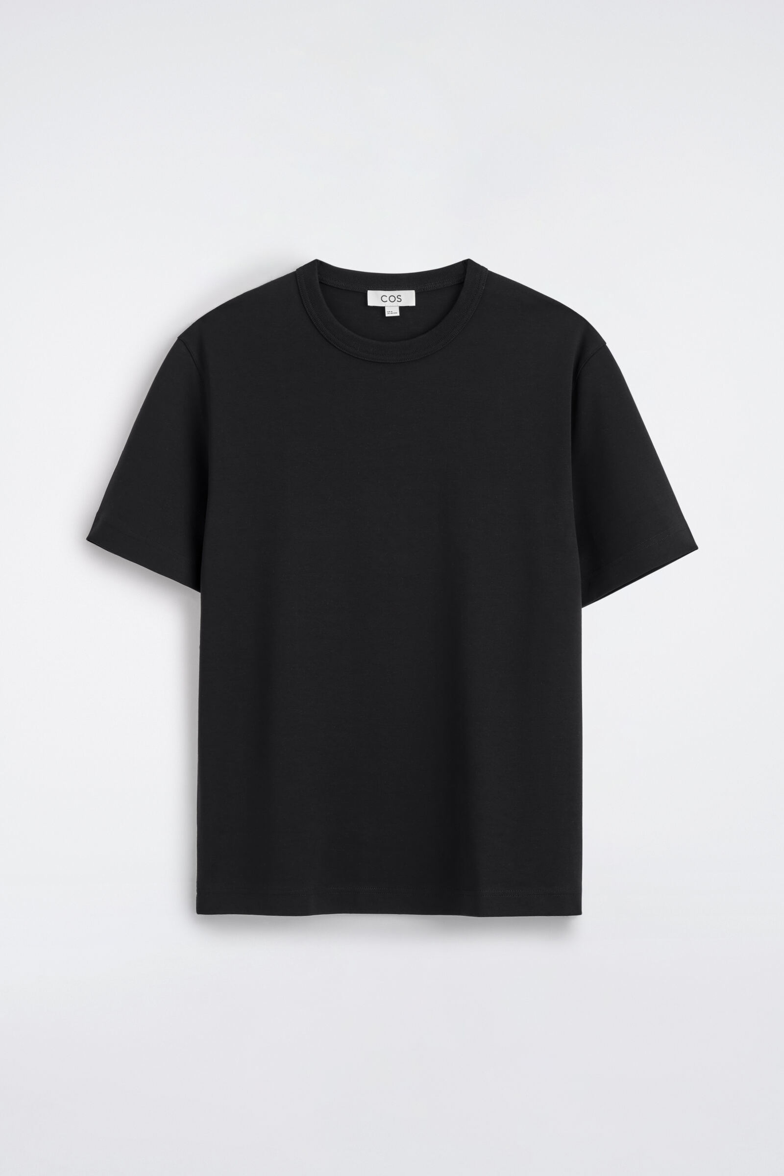 INTERLOCK COTTON CREW-NECK T-SHIRTBLACK