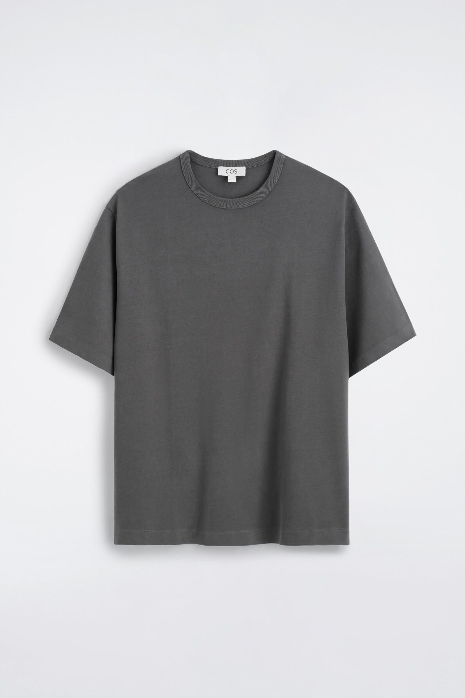 RELAXED GARMENT-WASHED COTTON T-SHIRTCHARCOAL