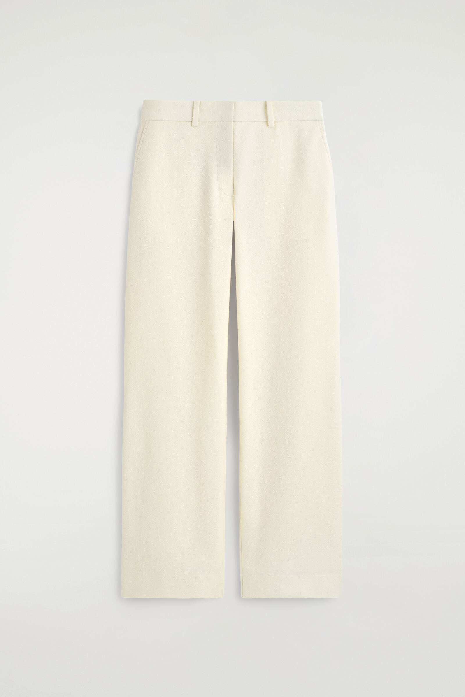 TEXTURED SLIM STRAIGHT-LEG TROUSERSECRU