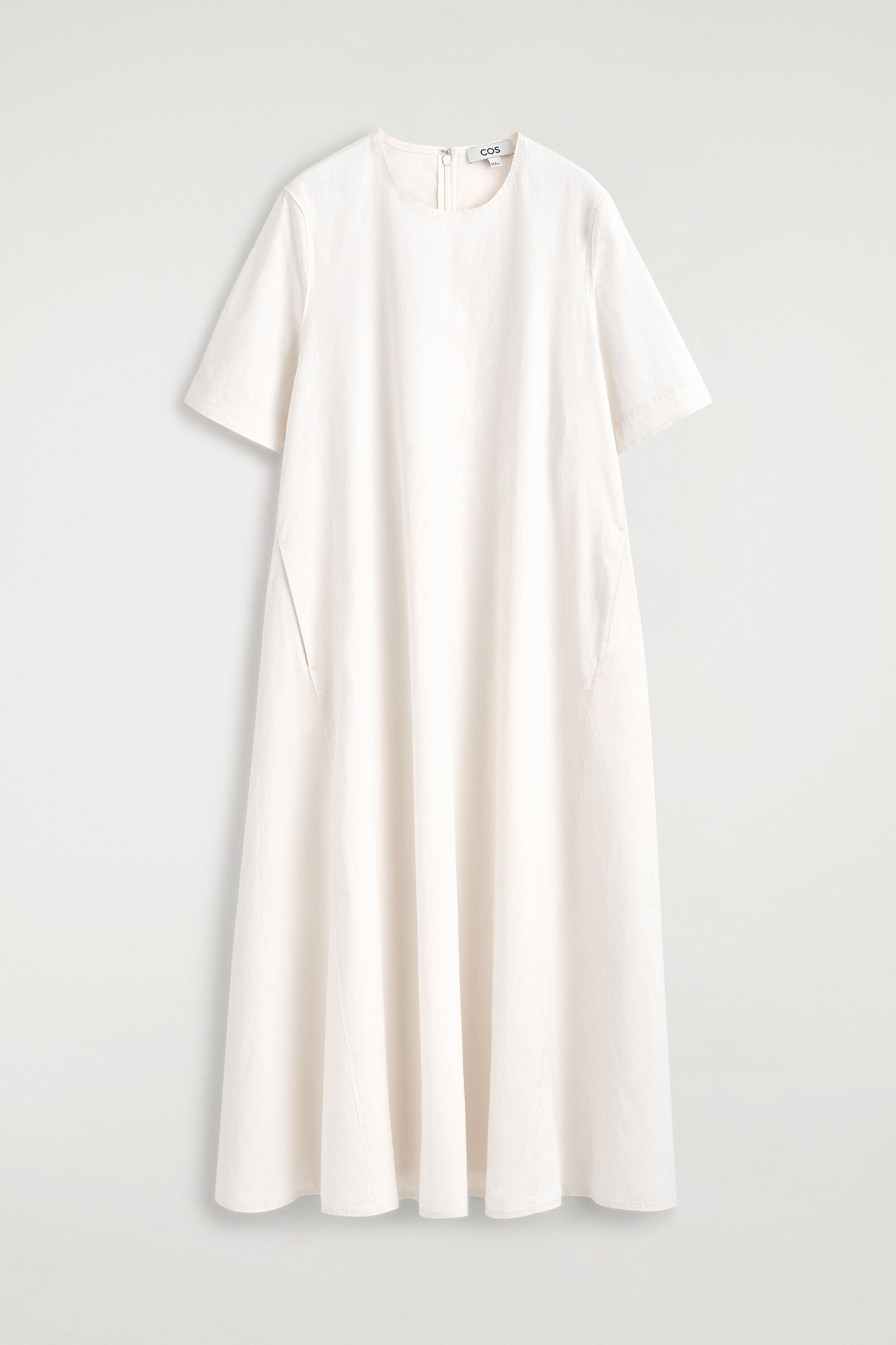 RAW-CUT COTTON MIDI DRESSWHITE