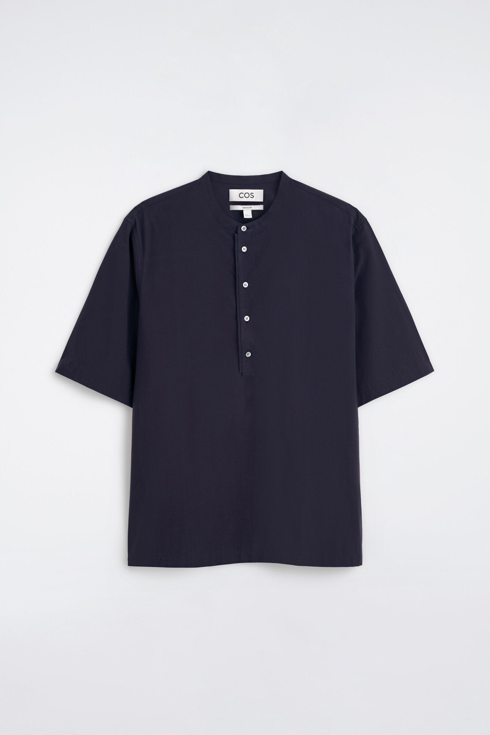 COTTON HENLEY SHIRTNAVY