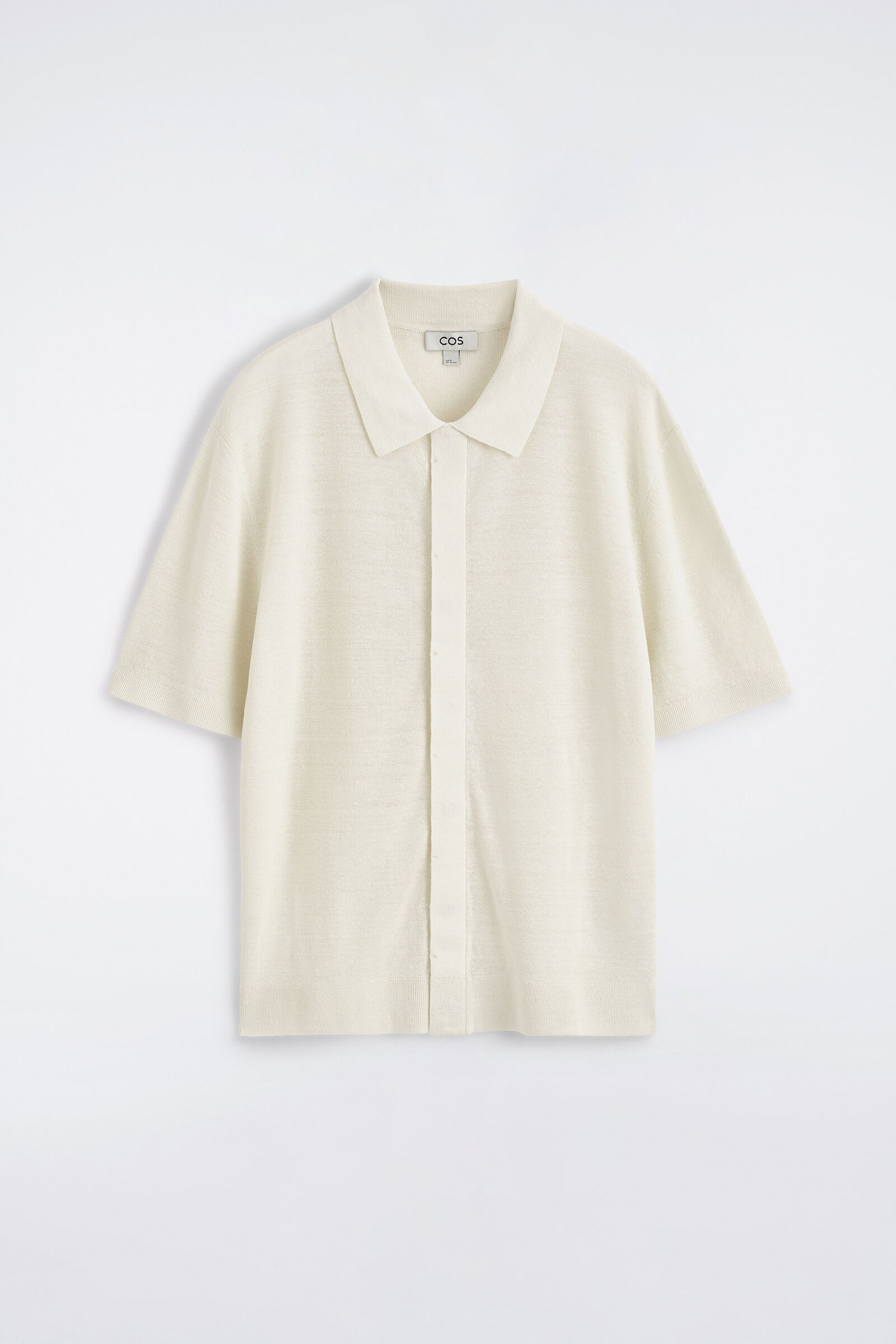 TEXTURED KNITTED LINEN SHIRTCREAM