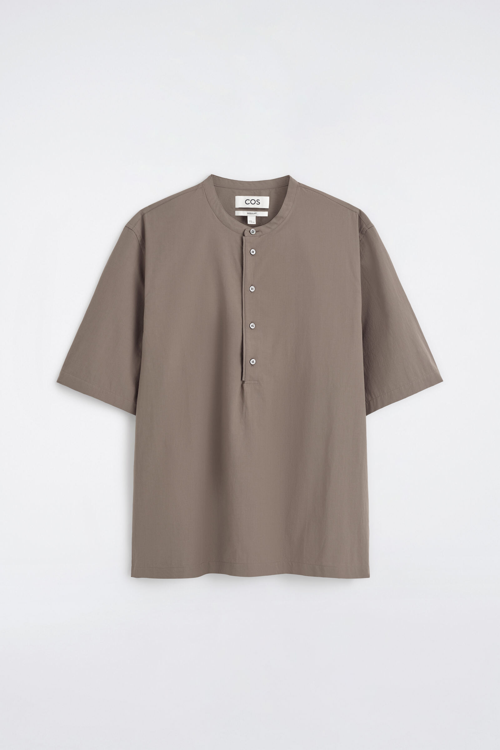 COTTON HENLEY SHIRTBROWN