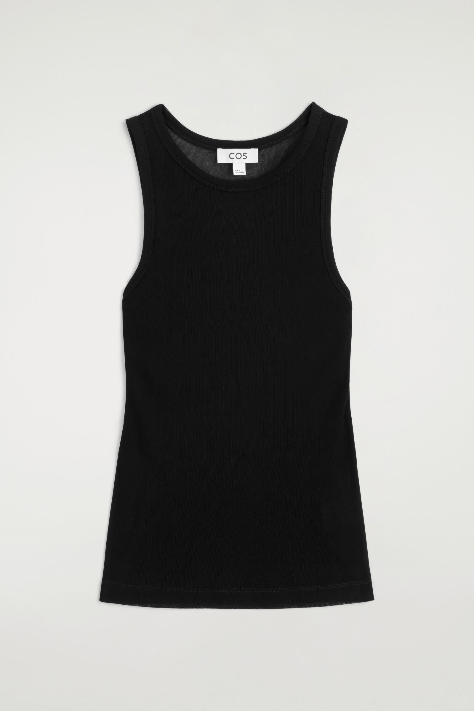 RIBBED SILK TANK TOPBLACK