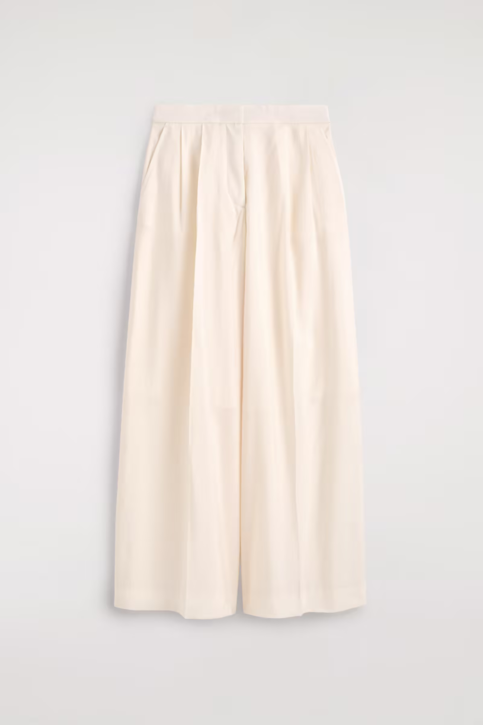 PLEATED MODAL WIDE-LEG TROUSERSCREAM