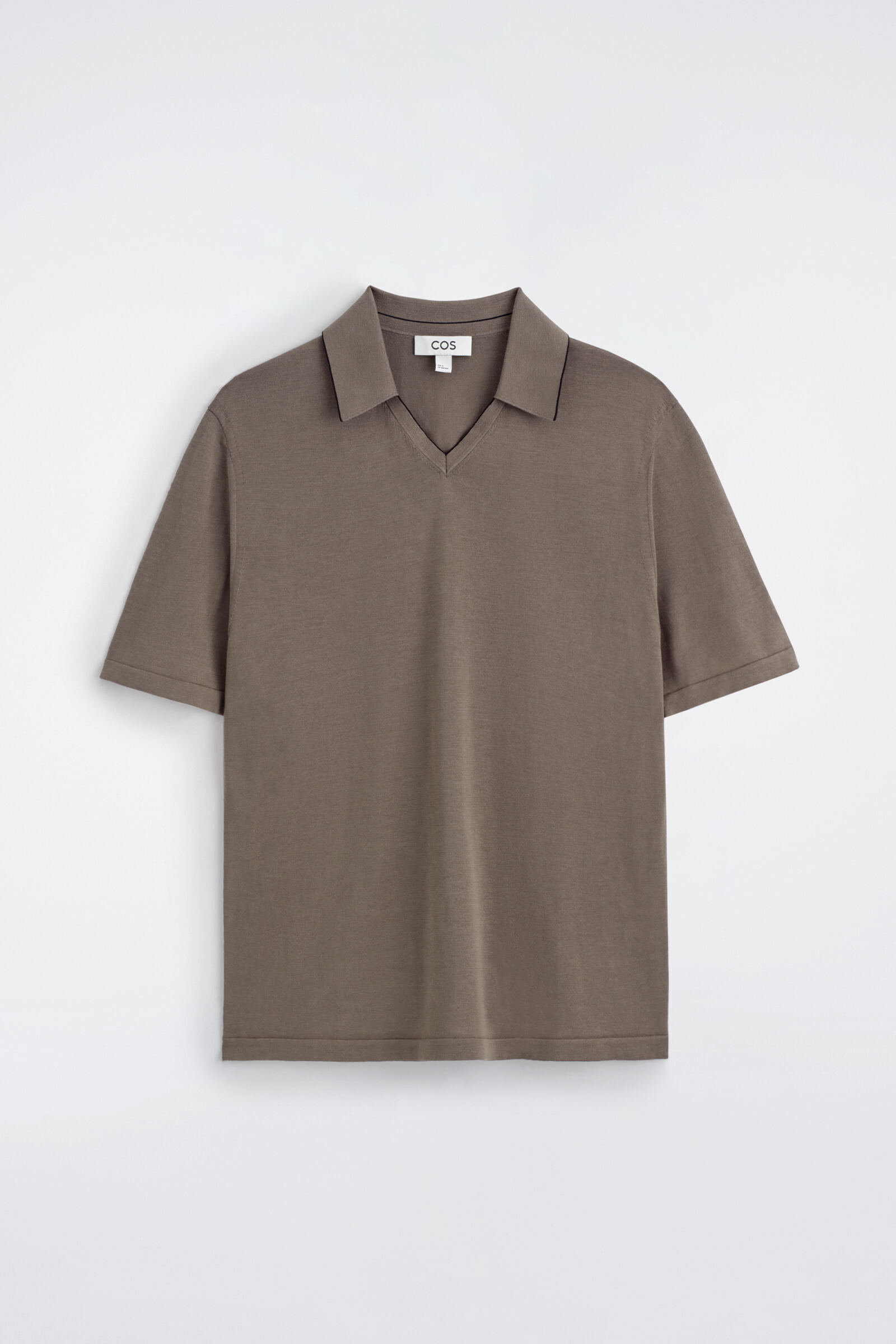 CONTRAST-TIPPED SILK-COTTON POLO SHIRTBROWN