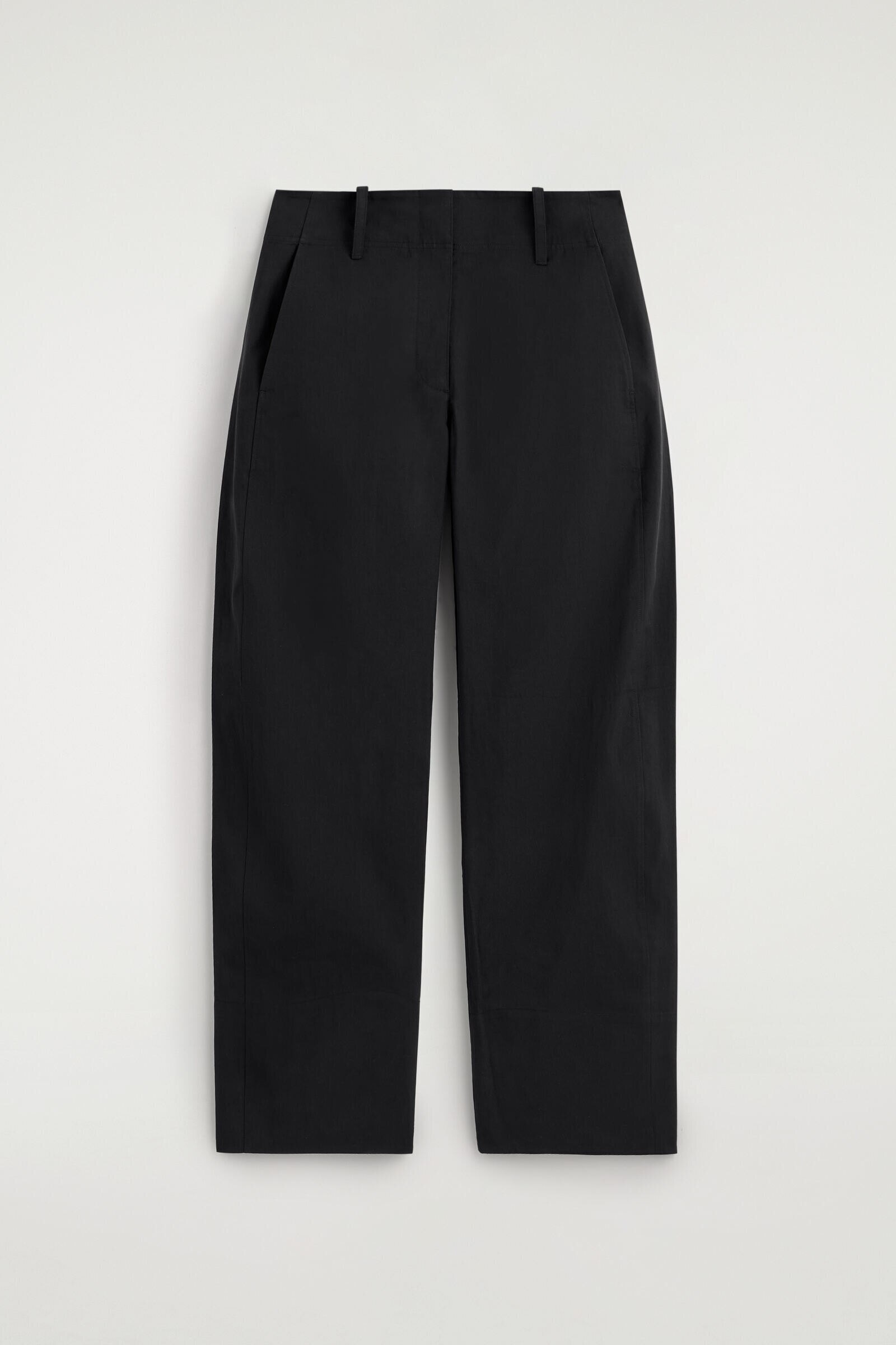 BARREL-LEG PIMA COTTON TROUSERSBLACK