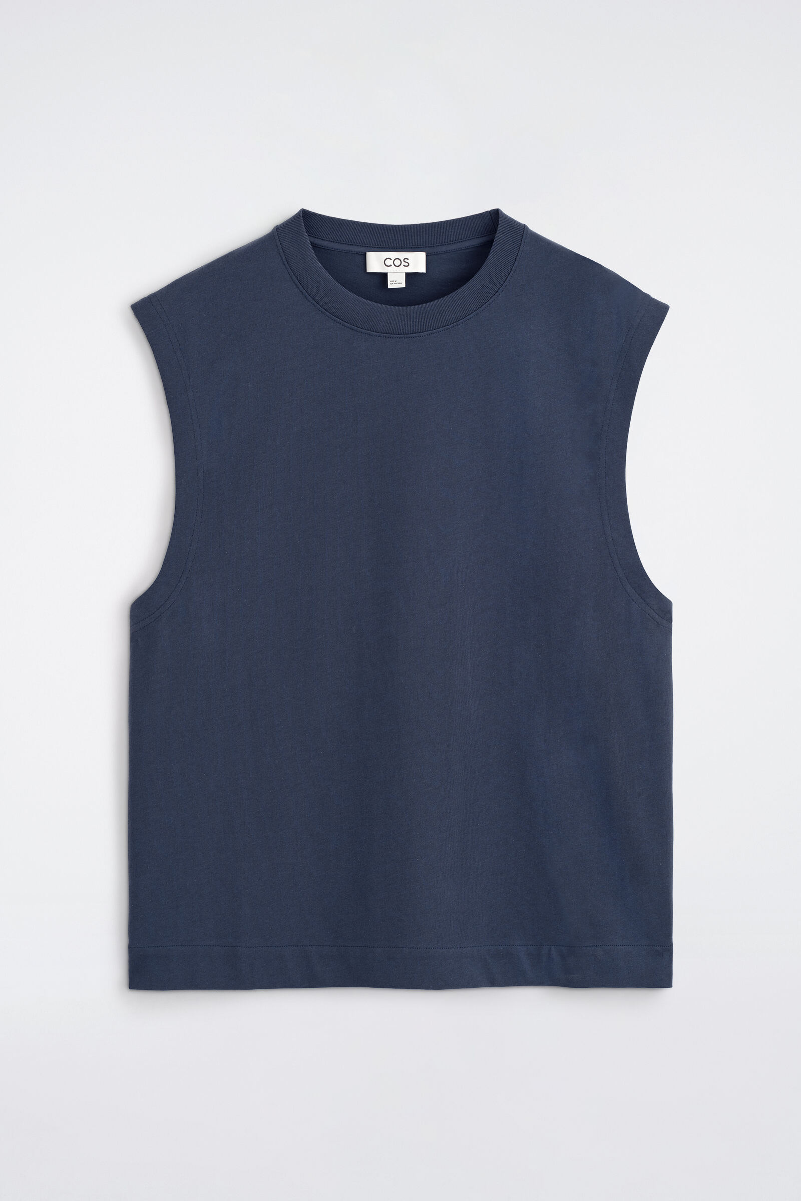 RELAXED COTTON-CREPE TANK TOPNAVY