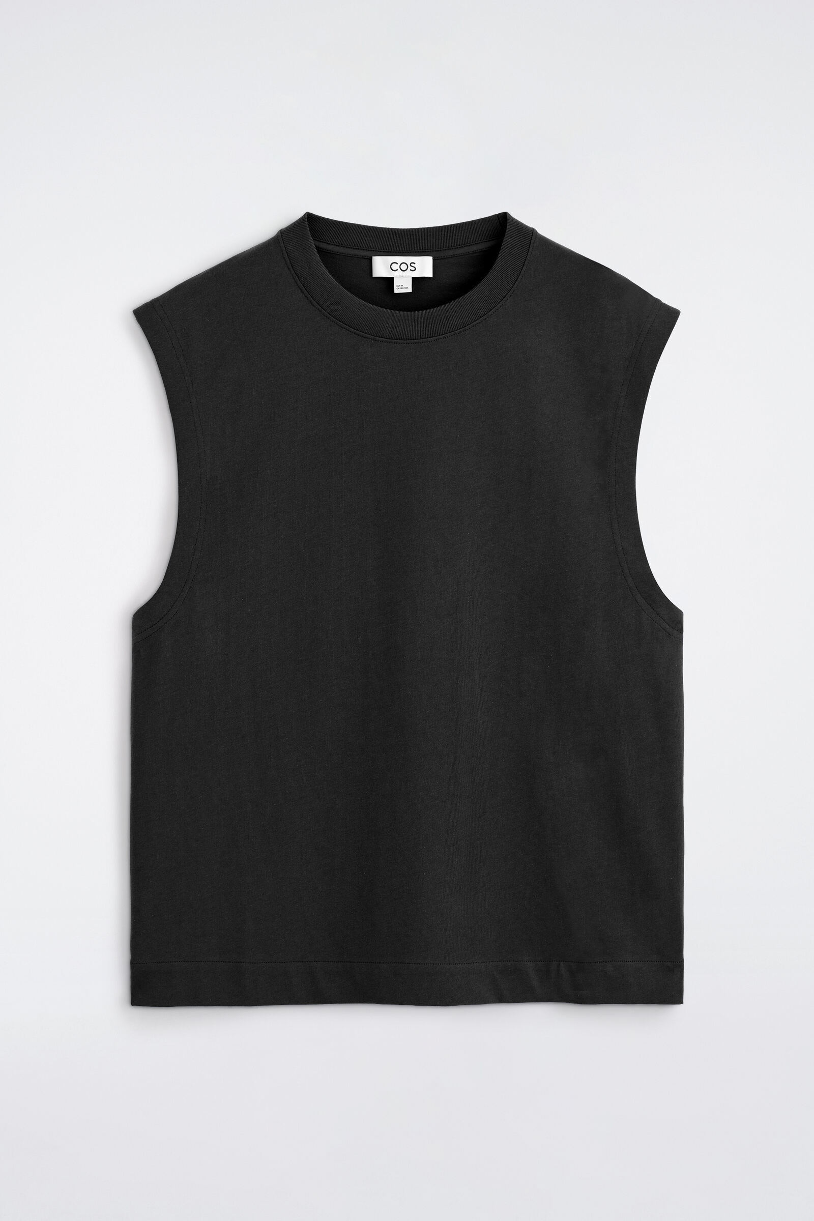 RELAXED COTTON-CREPE TANK TOPBLACK