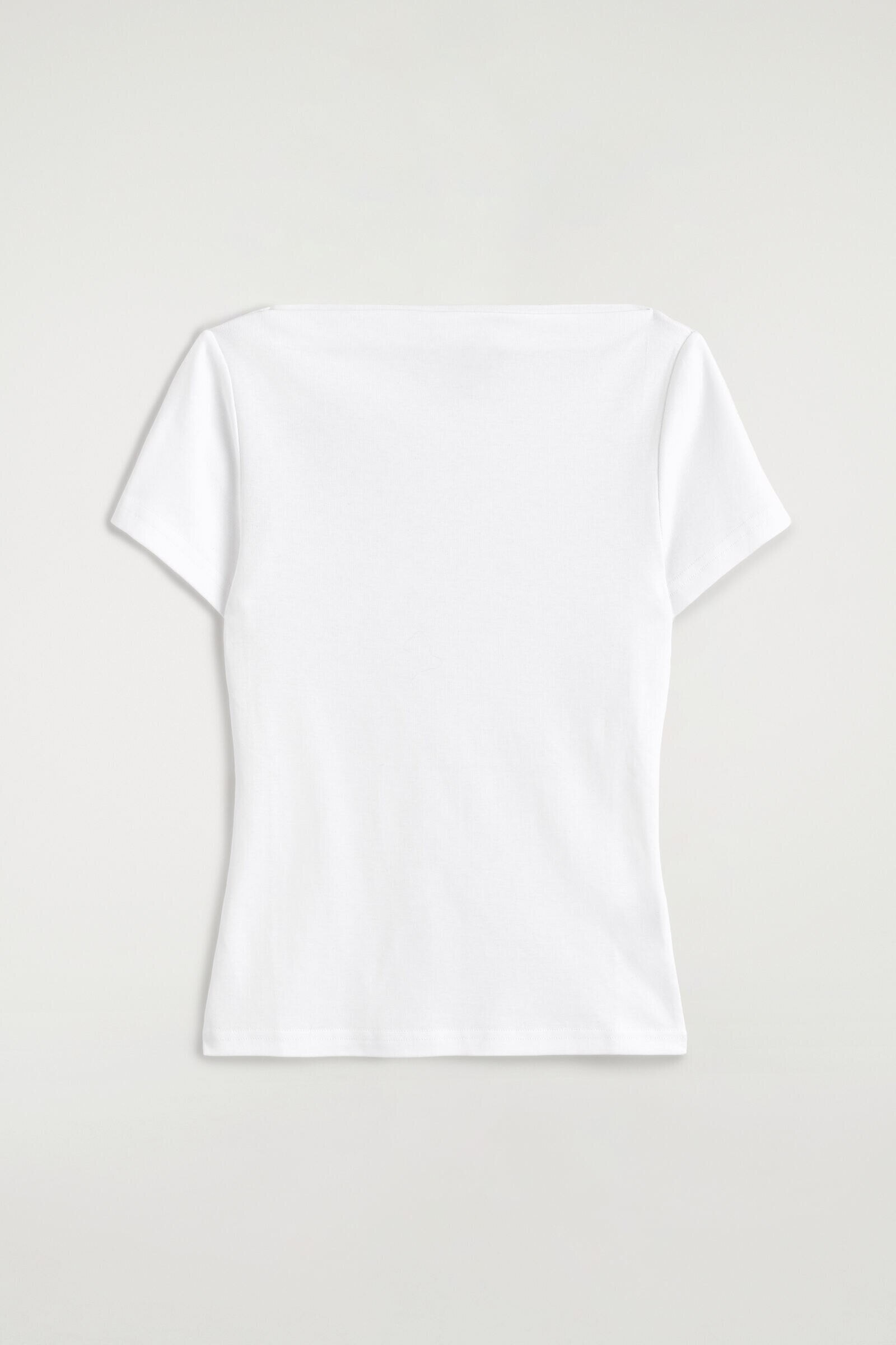 SLIM BOAT-NECK COTTON T-SHIRTWHITE