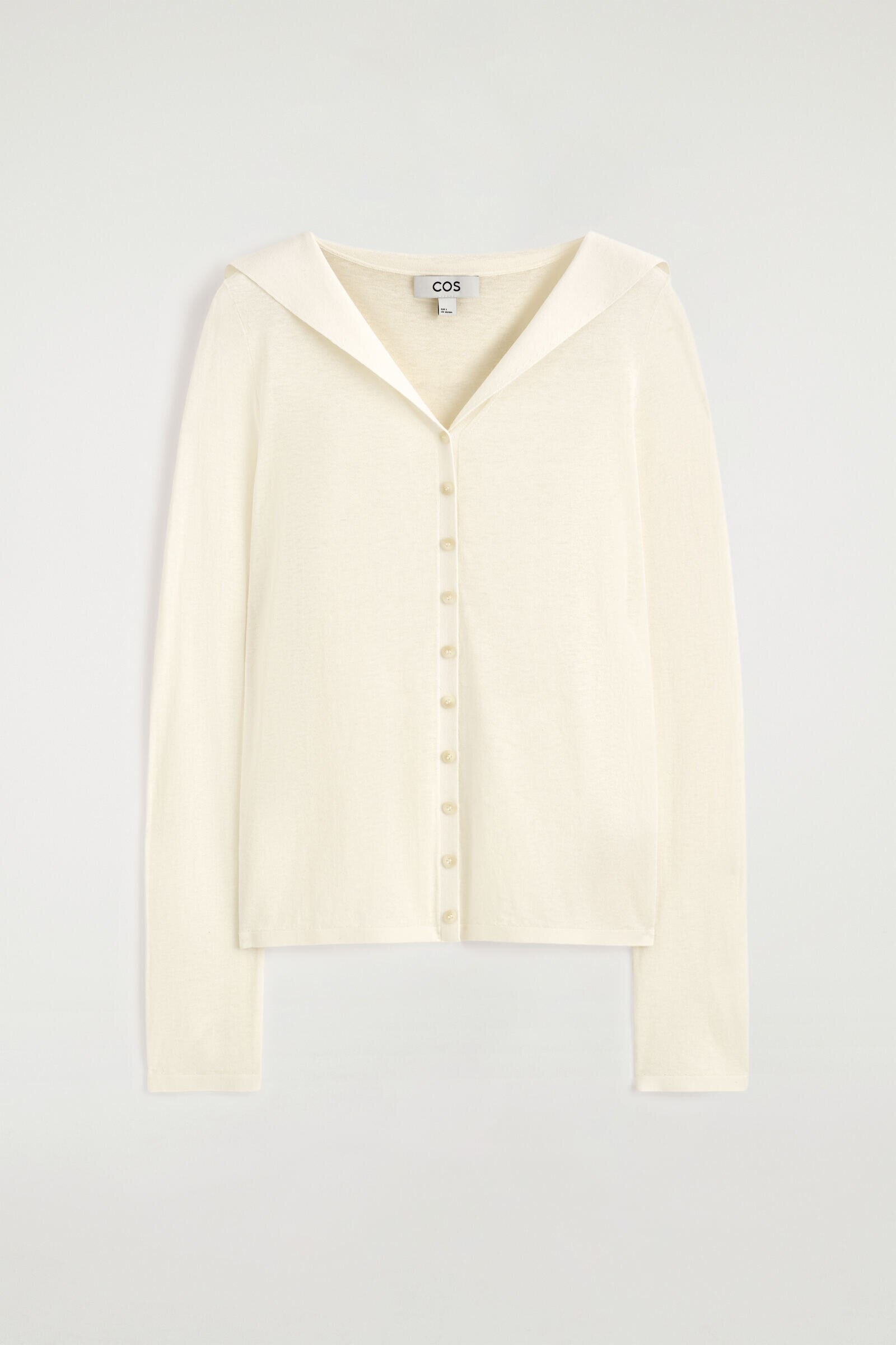 SAILOR-COLLAR KNITTED COTTON-SILK SHIRTCREAM