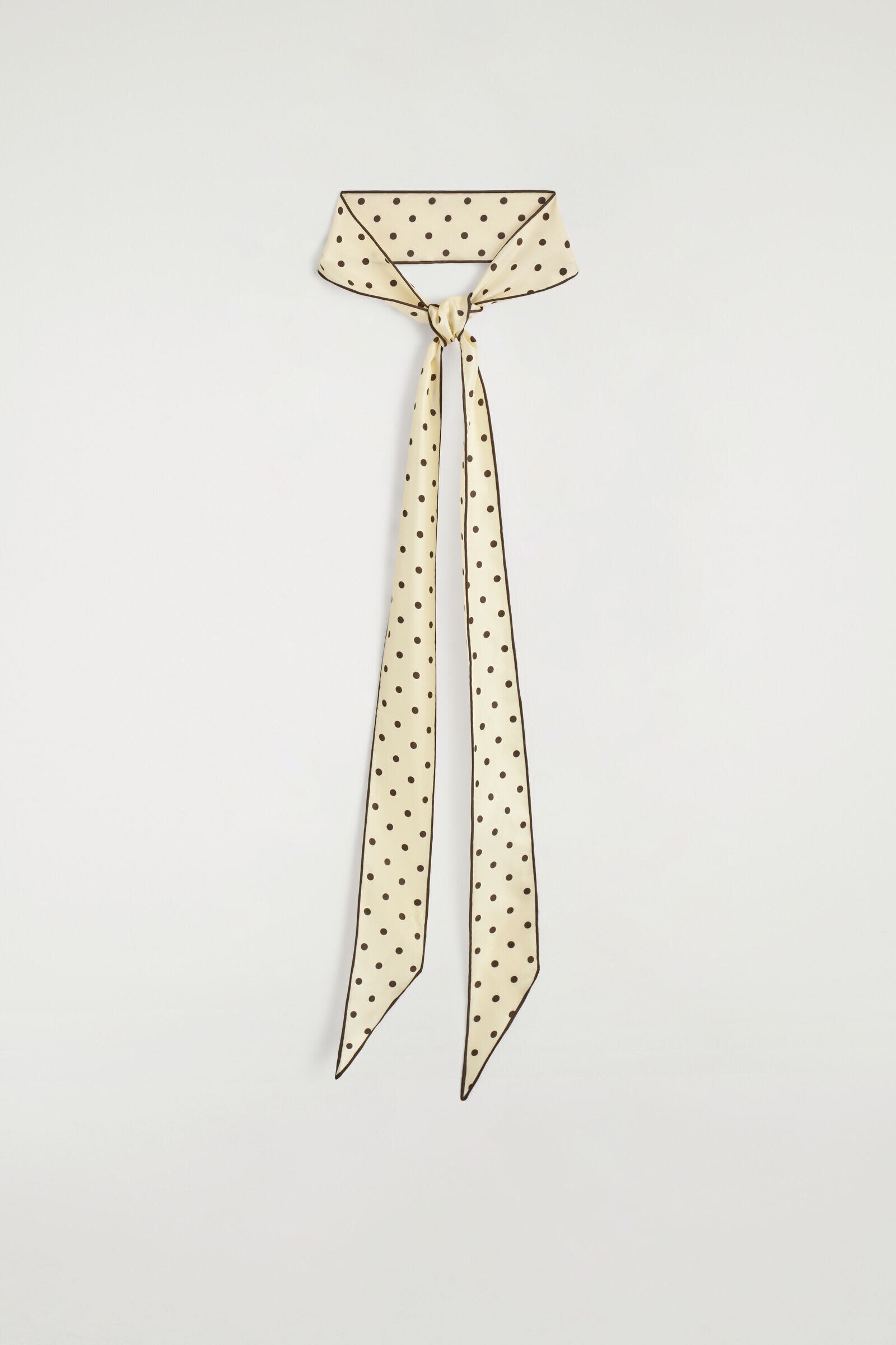 POLKA-DOT SILK SKINNY SCARFYELLOW / BROWN / POLKA DOT