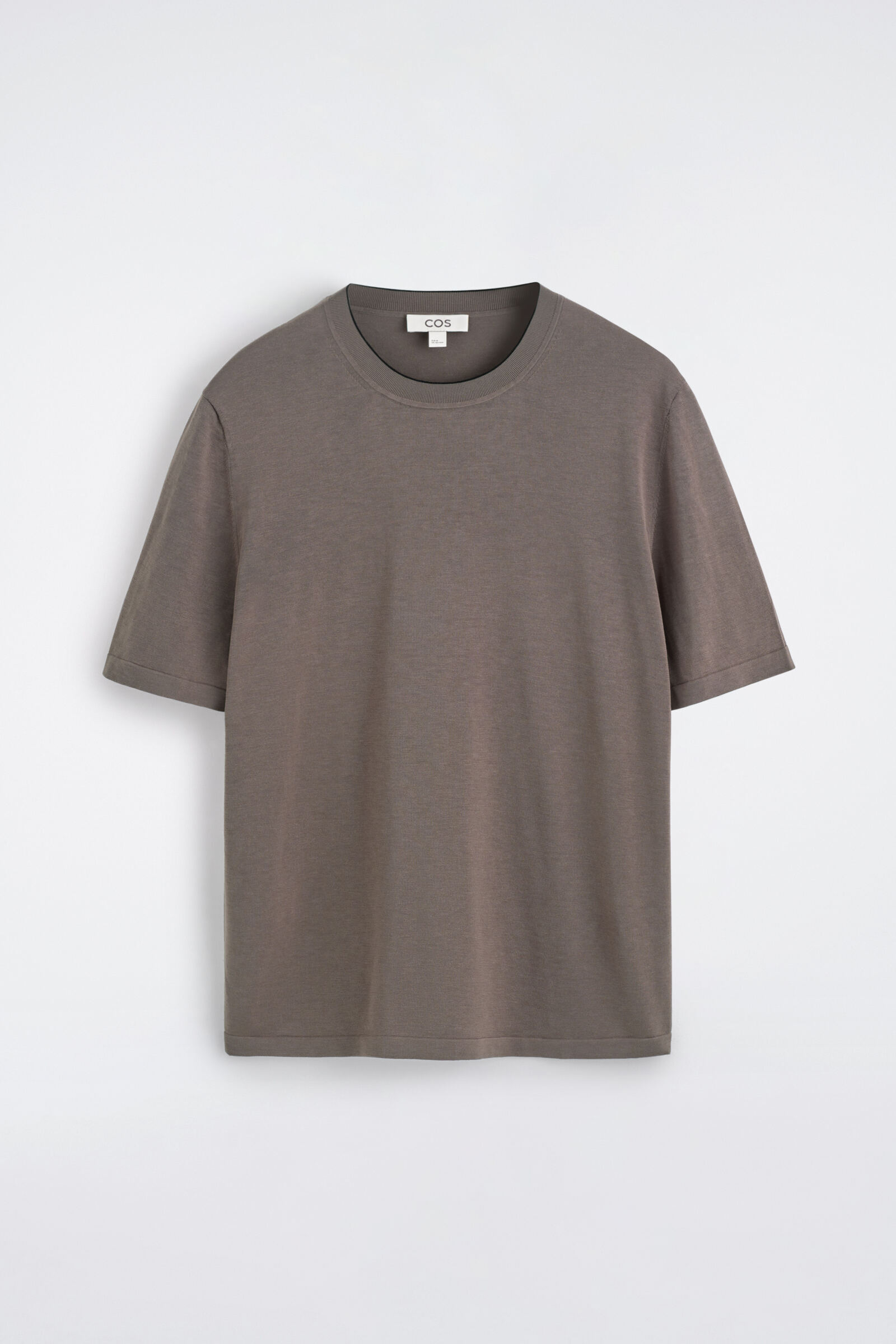 CONTRAST-TIPPED SILK-COTTON T-SHIRTBEIGE
