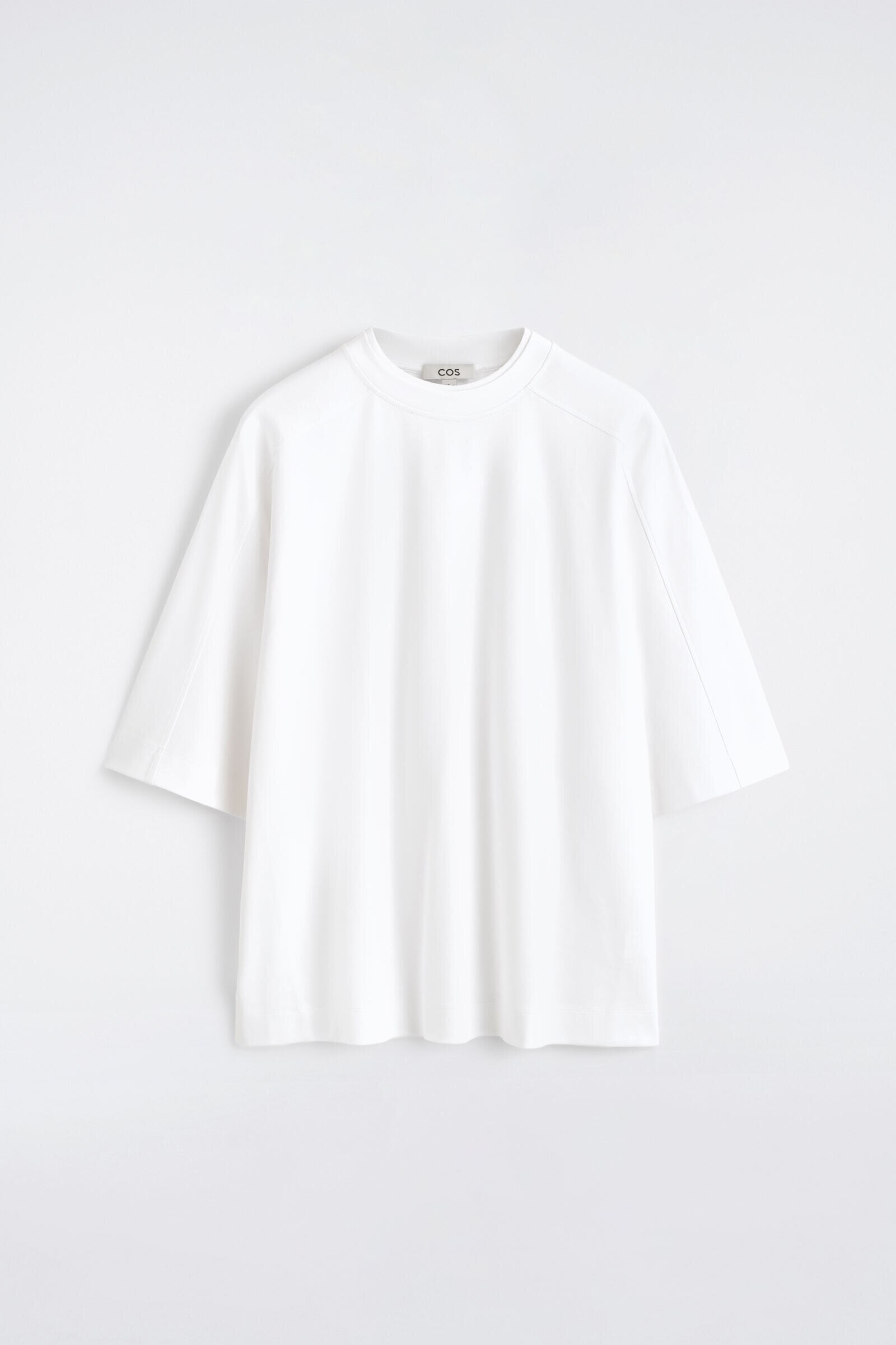 OVERSIZED INTERLOCK COTTON T-SHIRTWHITE