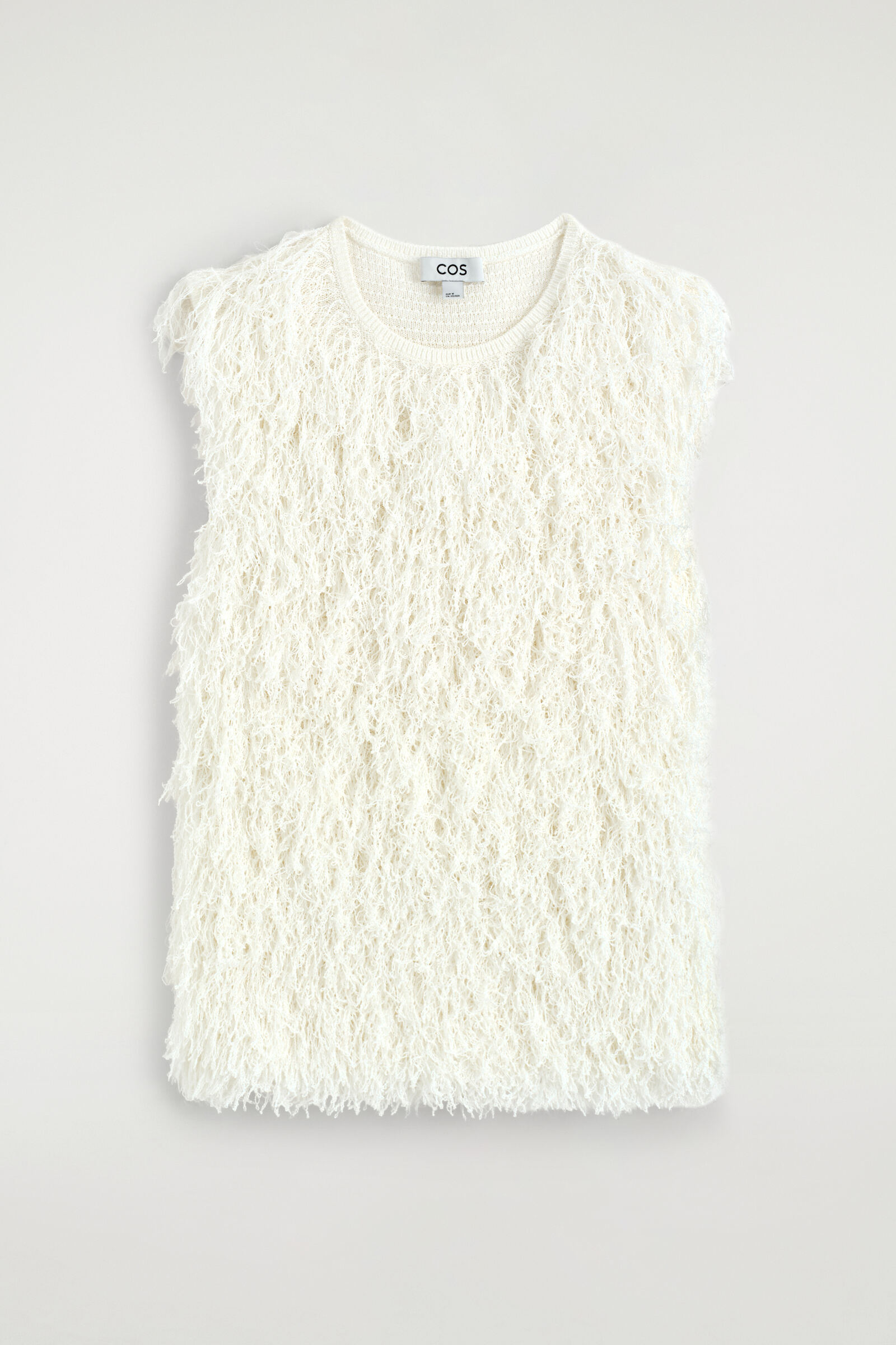 FRINGED KNITTED TOPWHITE