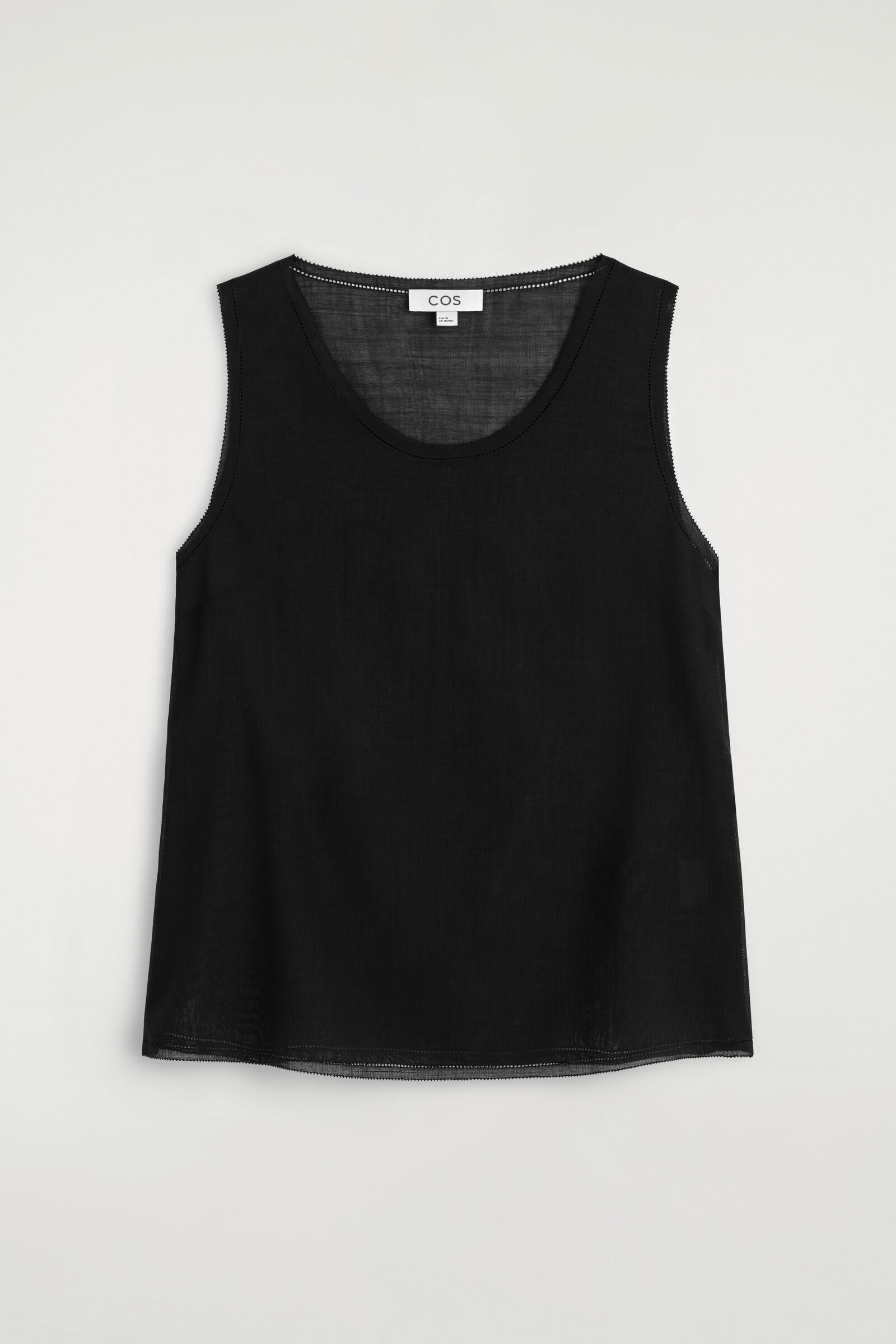 SEMI-SHEER LAYERED WOOL TOPBLACK