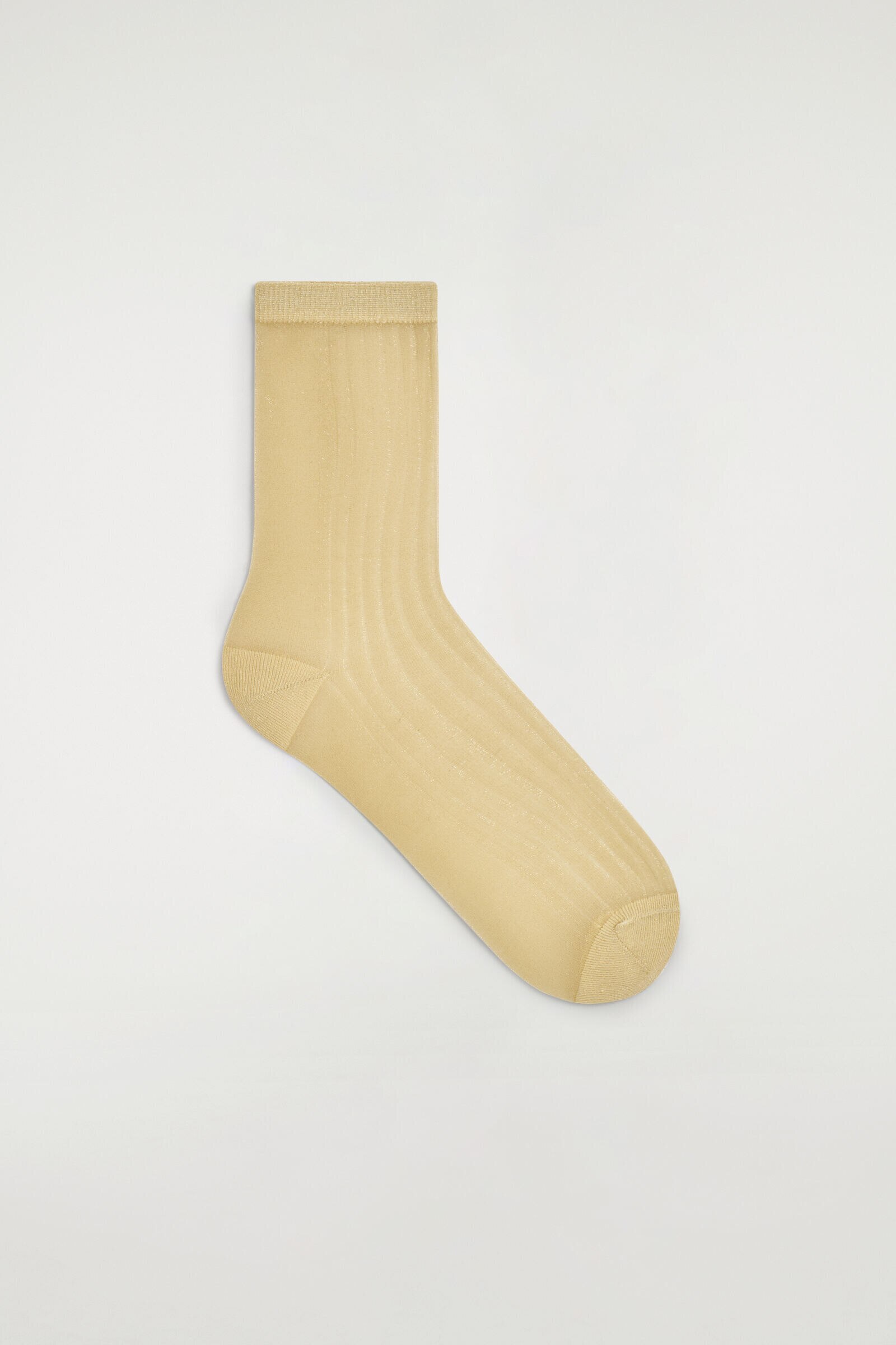 RIBBED SHEER SOCKSYELLOW