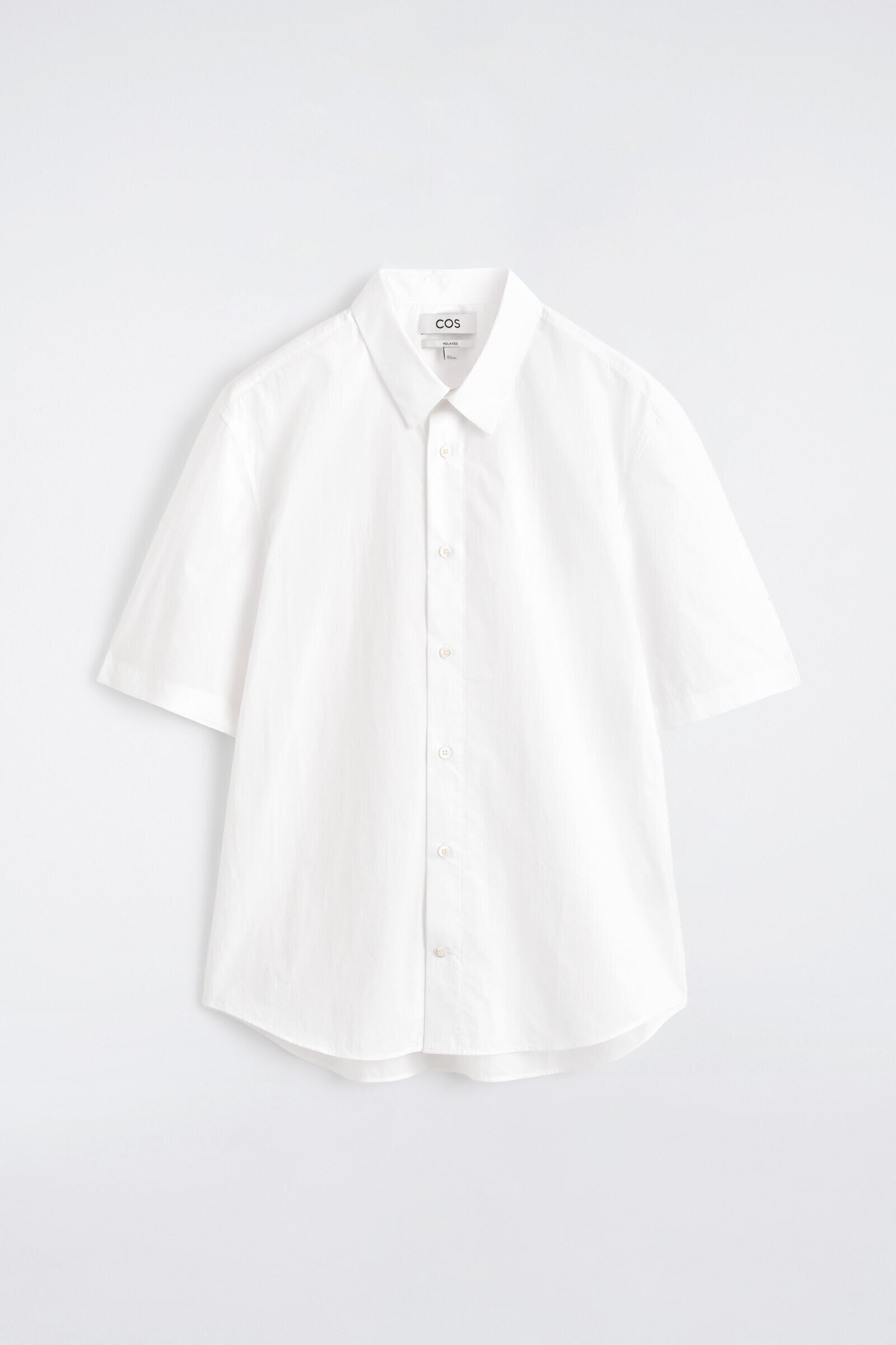 RELAXED COTTON SHORT-SLEEVED SHIRTWHITE