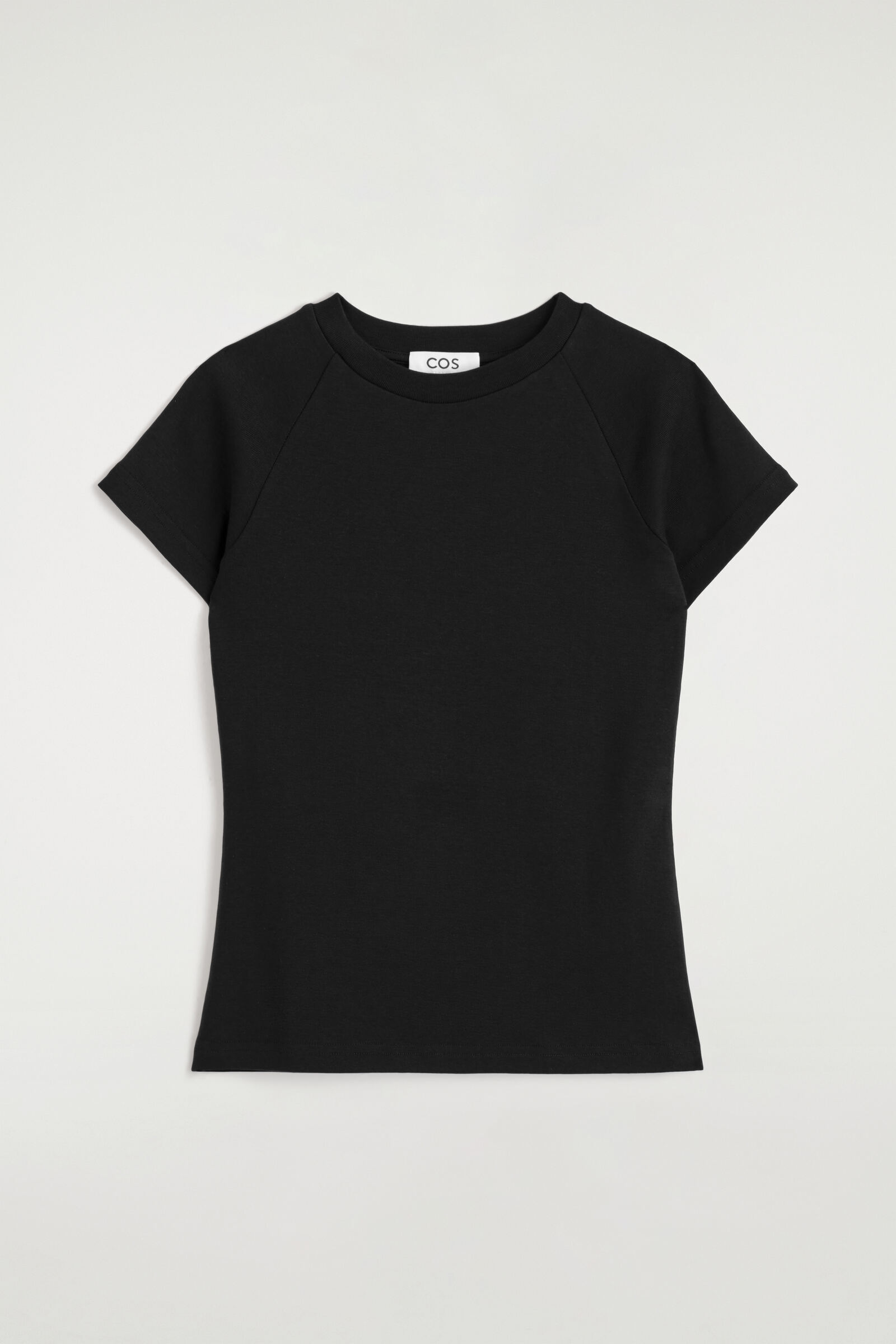SLIM COTTON RAGLAN T-SHIRTBLACK
