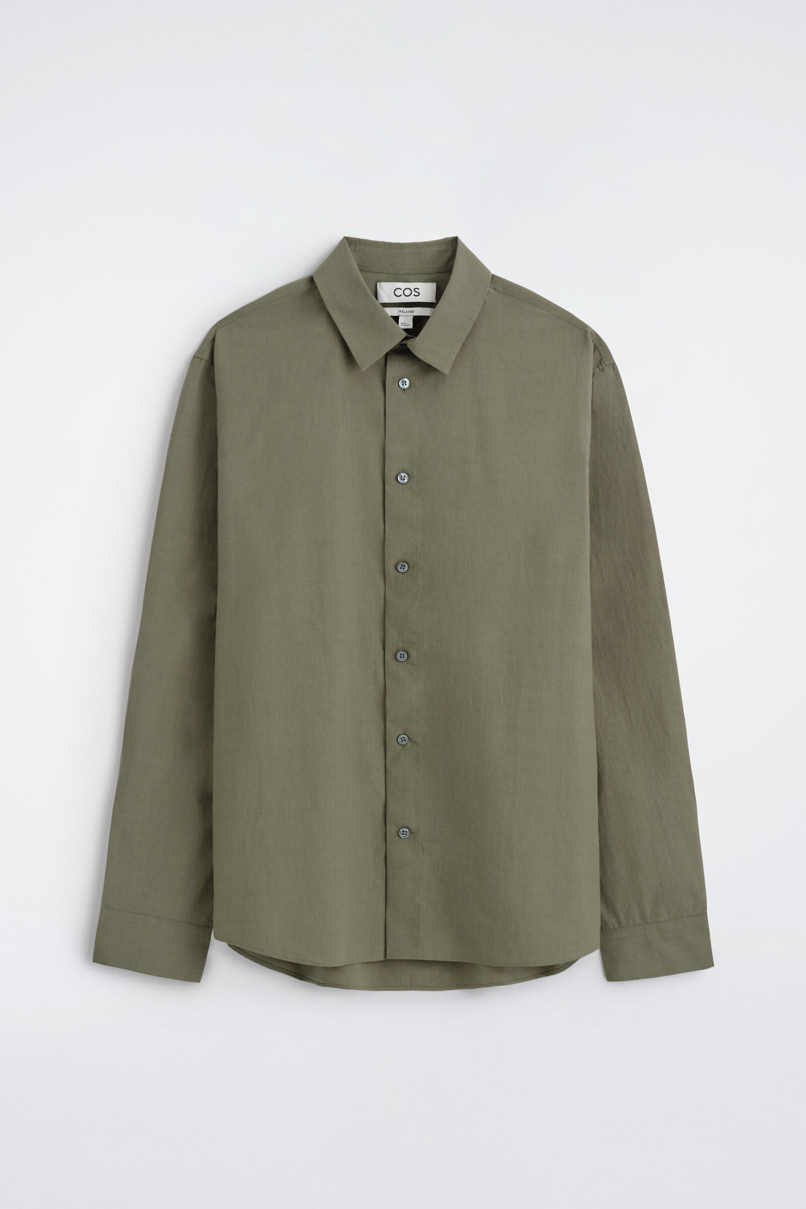 RELAXED PIMA COTTON-POPLIN SHIRTKHAKI